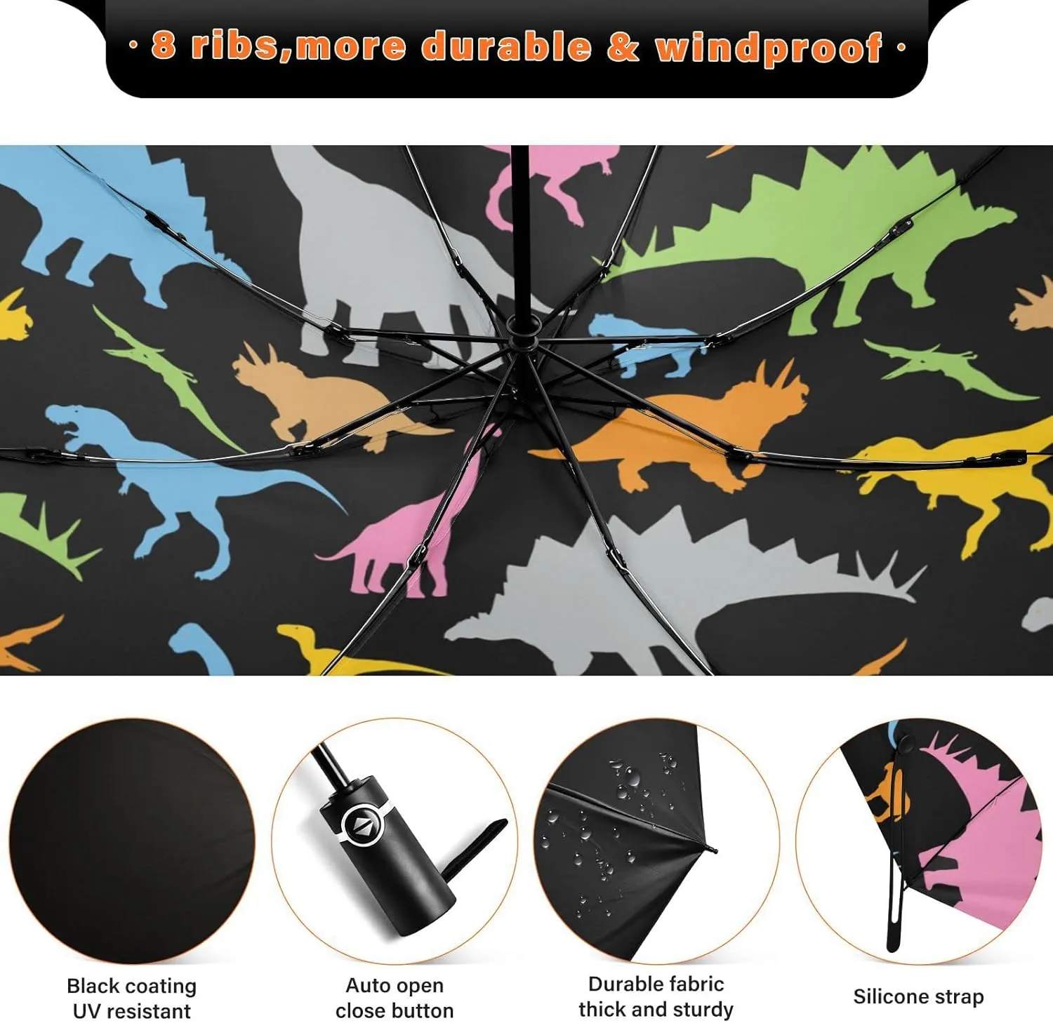 Oyihfvs Automatic Umbrella, Folding Umbrella Reinforced Anti-UV Sun rain Auto Open/Close