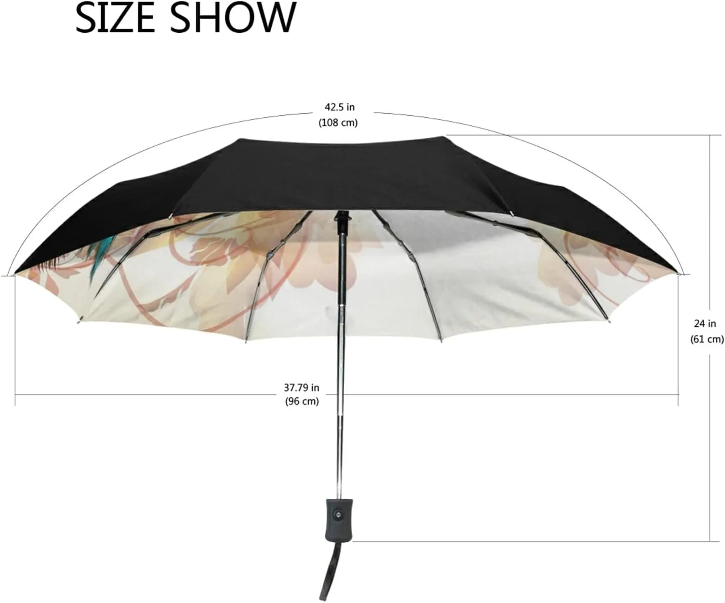 Oyihfvs Automatic Windproof Waterproof Umbrella, Folding Umbrella Reinforced Portable Automatic Compact Anti-UV Sun rain Auto Open/Close