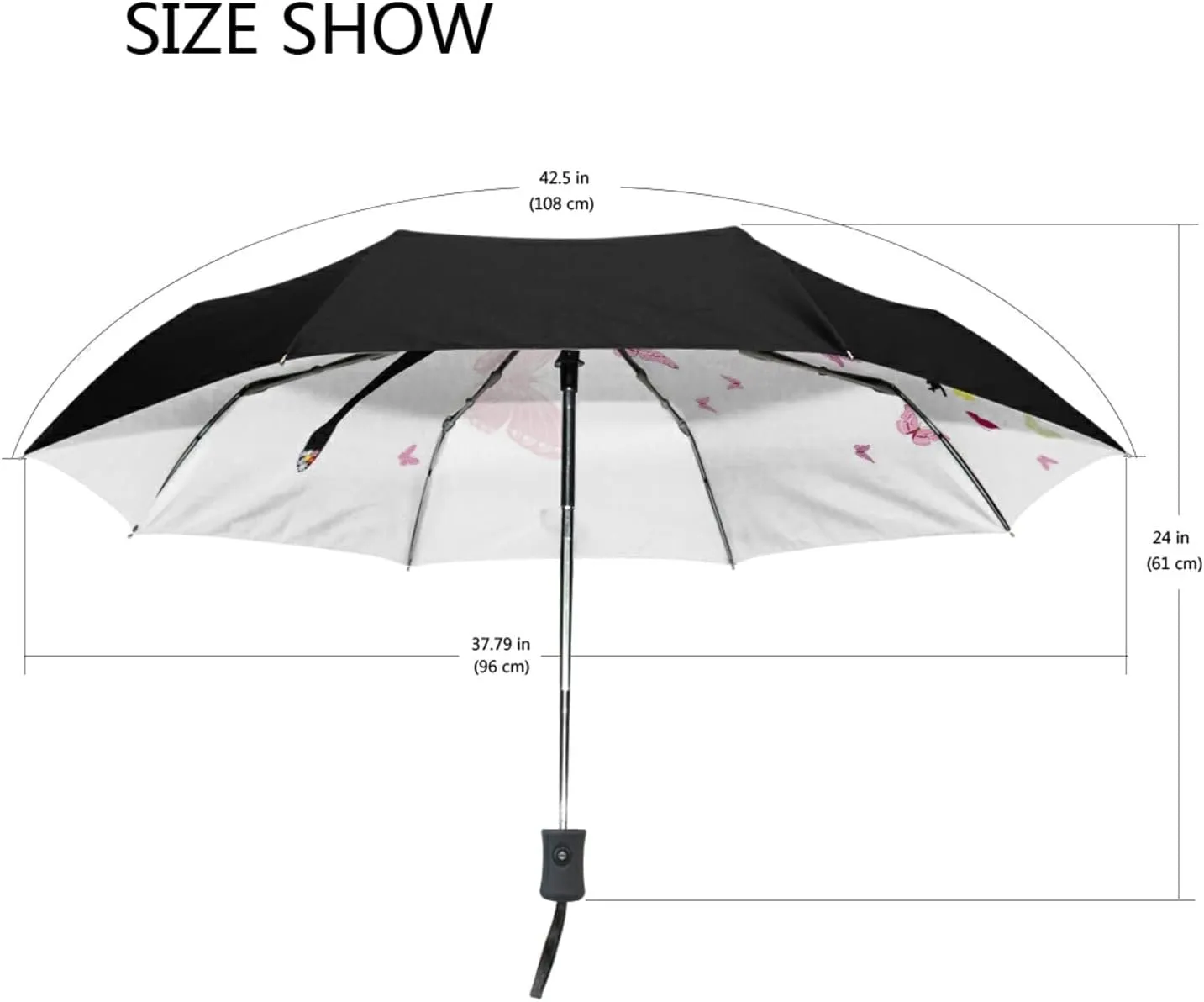 Oyihfvs Automatic Windproof Waterproof Umbrella, Folding Umbrella Reinforced Portable Automatic Compact Anti-UV Sun rain Auto Open/Close