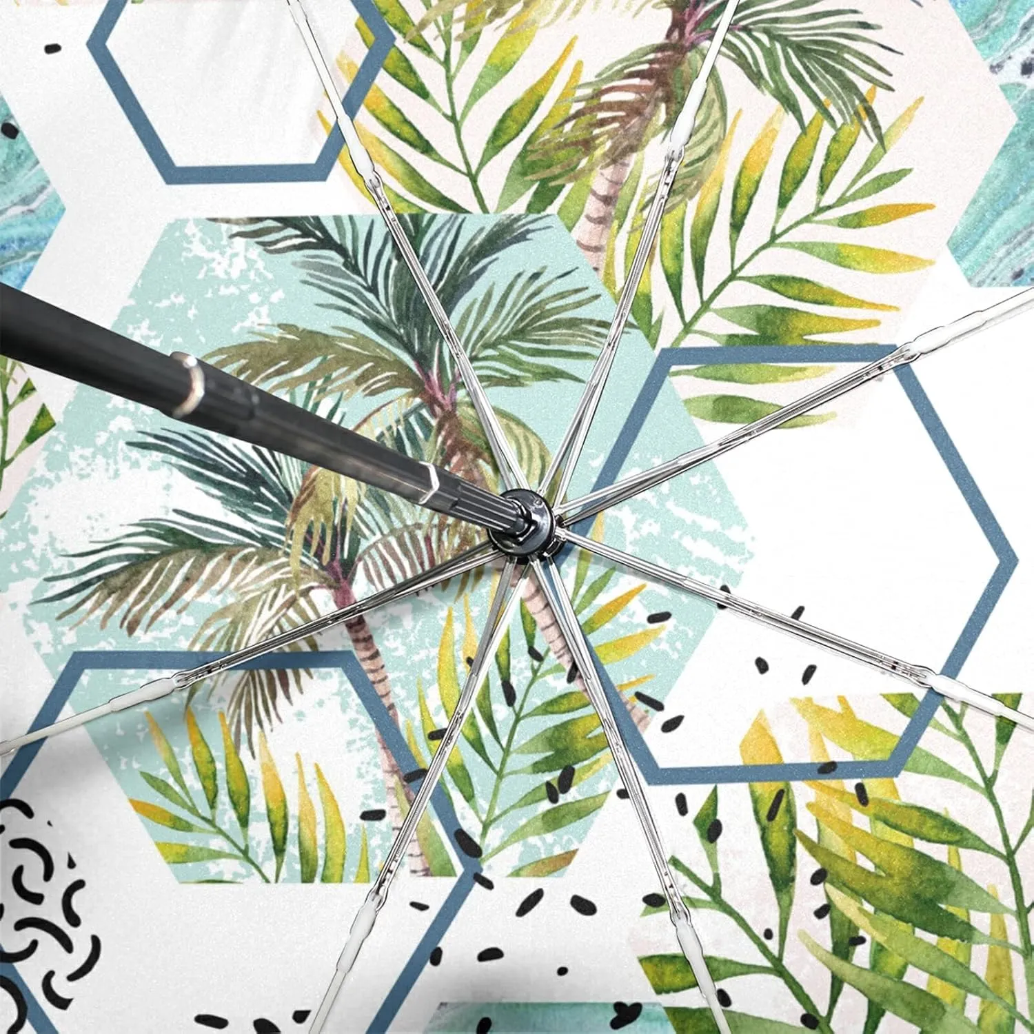Oyihfvs Automatic Windproof Waterproof Umbrella, Folding Umbrella Reinforced Portable Automatic Compact Anti-UV Sun rain Auto Open/Close