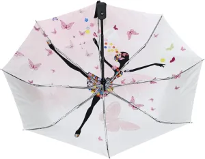 Oyihfvs Automatic Windproof Waterproof Umbrella, Folding Umbrella Reinforced Portable Automatic Compact Anti-UV Sun rain Auto Open/Close