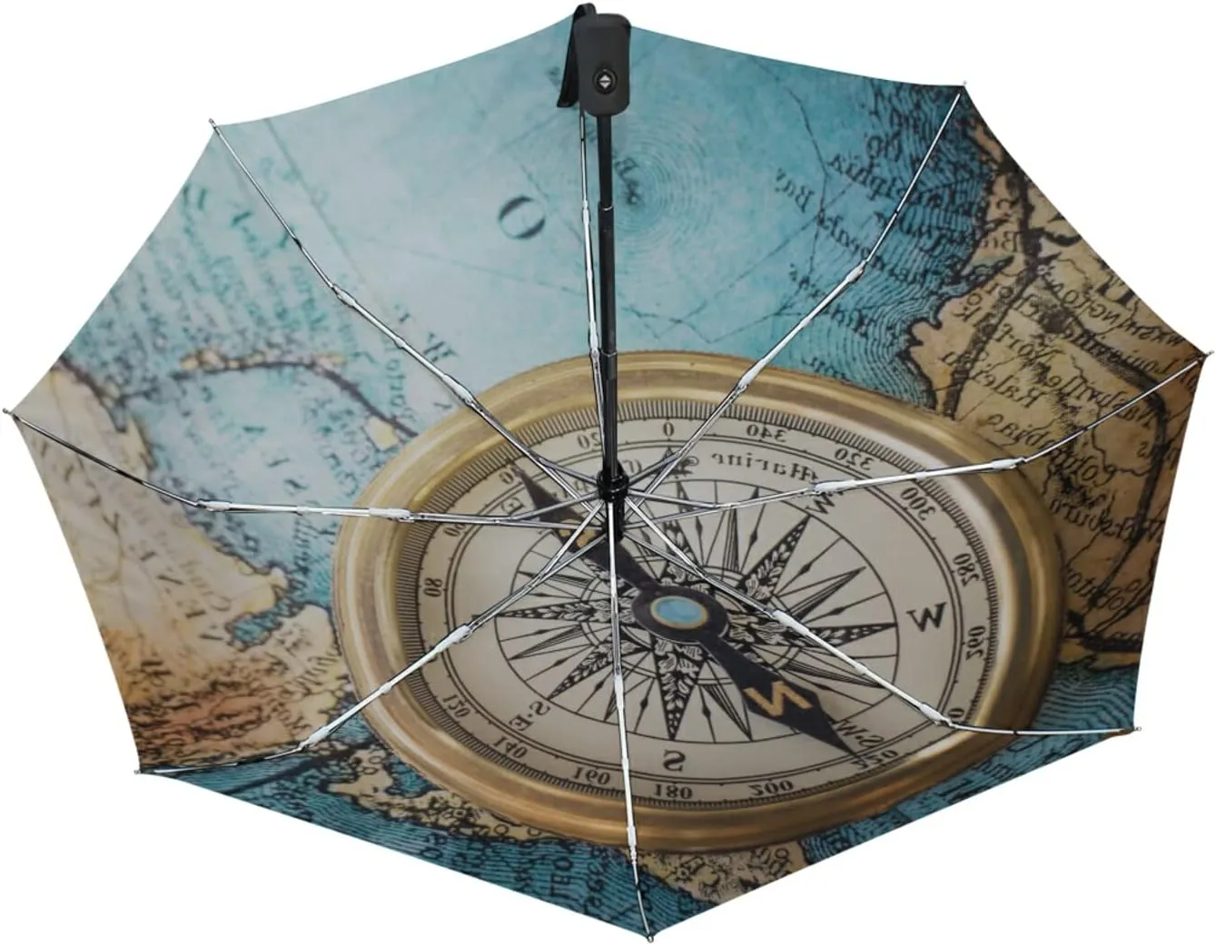 Oyihfvs Automatic Windproof Waterproof Umbrella, Folding Umbrella Reinforced Portable Automatic Compact Anti-UV Sun rain Auto Open/Close