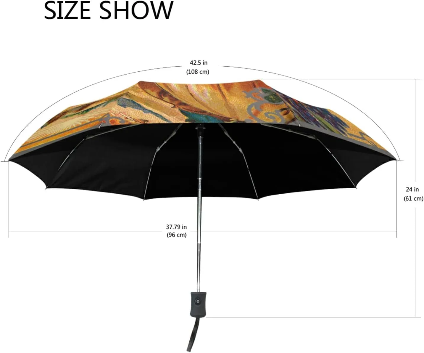 Oyihfvs Automatic Windproof Waterproof Umbrella, Folding Umbrella Reinforced Portable Compact Anti-UV Sun rain Auto Open/Close