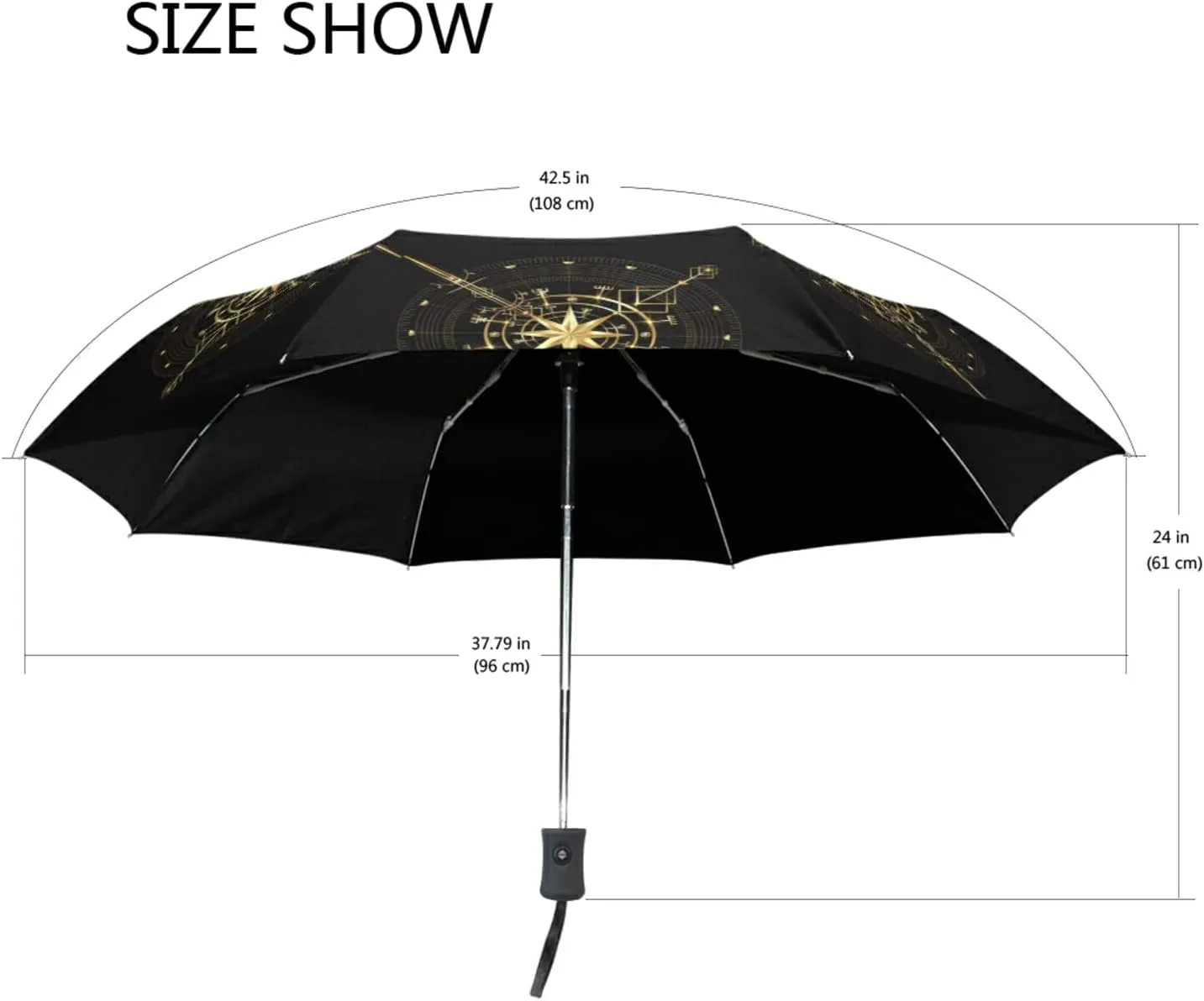 Oyihfvs Automatic Windproof Waterproof Umbrella, Folding Umbrella Reinforced Portable Compact Anti-UV Sun rain Auto Open/Close