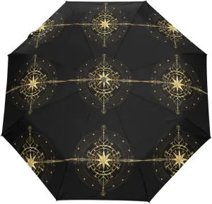 Oyihfvs Automatic Windproof Waterproof Umbrella, Folding Umbrella Reinforced Portable Compact Anti-UV Sun rain Auto Open/Close