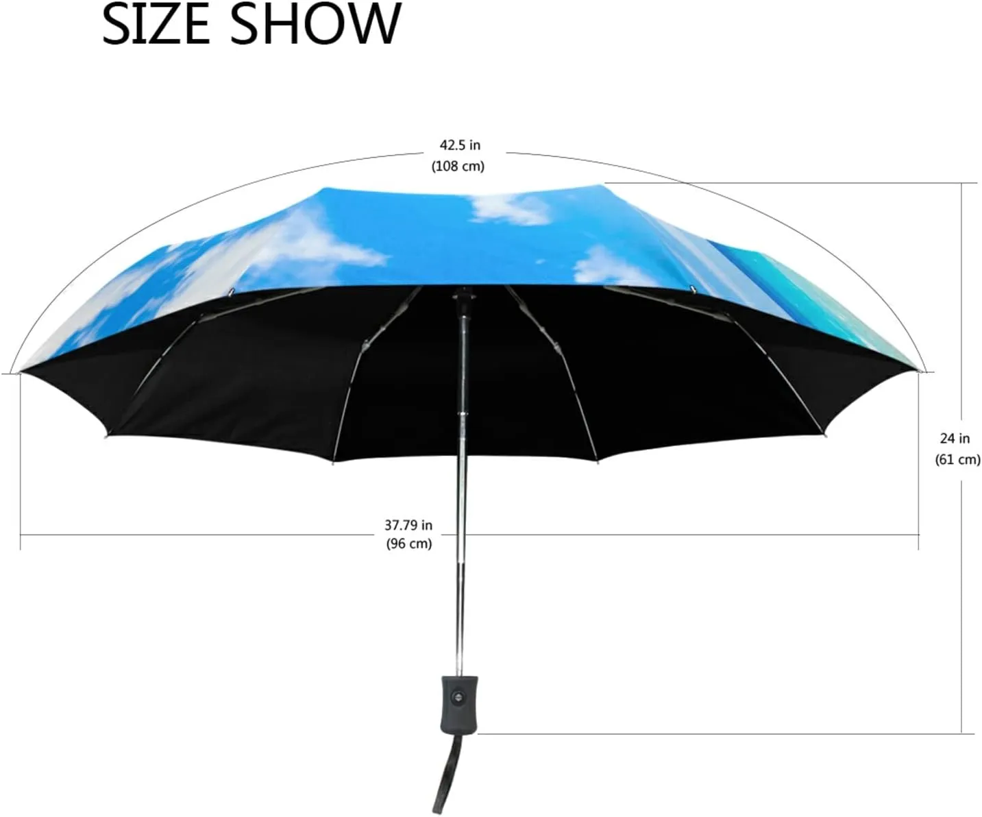 Oyihfvs Automatic Windproof Waterproof Umbrella, Folding Umbrella Reinforced Portable Compact Anti-UV Sun rain Auto Open/Close