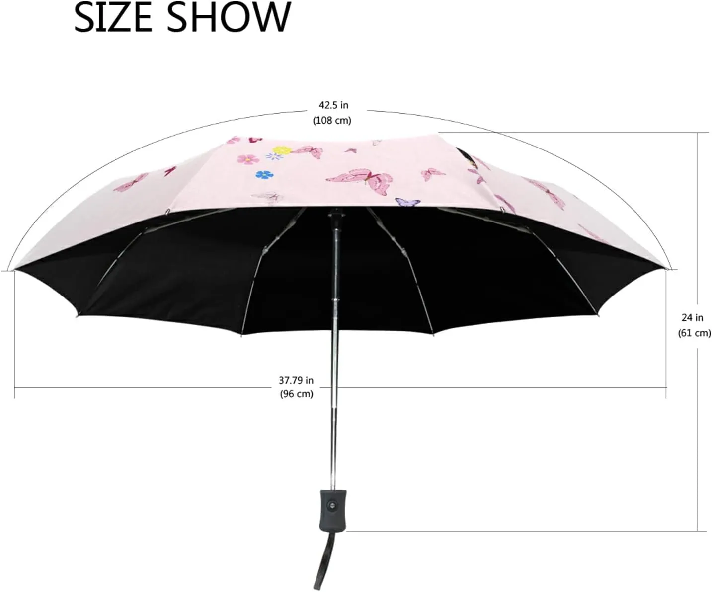 Oyihfvs Automatic Windproof Waterproof Umbrella, Folding Umbrella Reinforced Portable Compact Anti-UV Sun rain Auto Open/Close