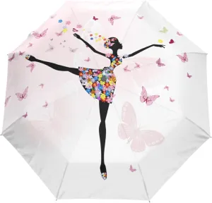 Oyihfvs Automatic Windproof Waterproof Umbrella, Folding Umbrella Reinforced Portable Compact Anti-UV Sun rain Auto Open/Close