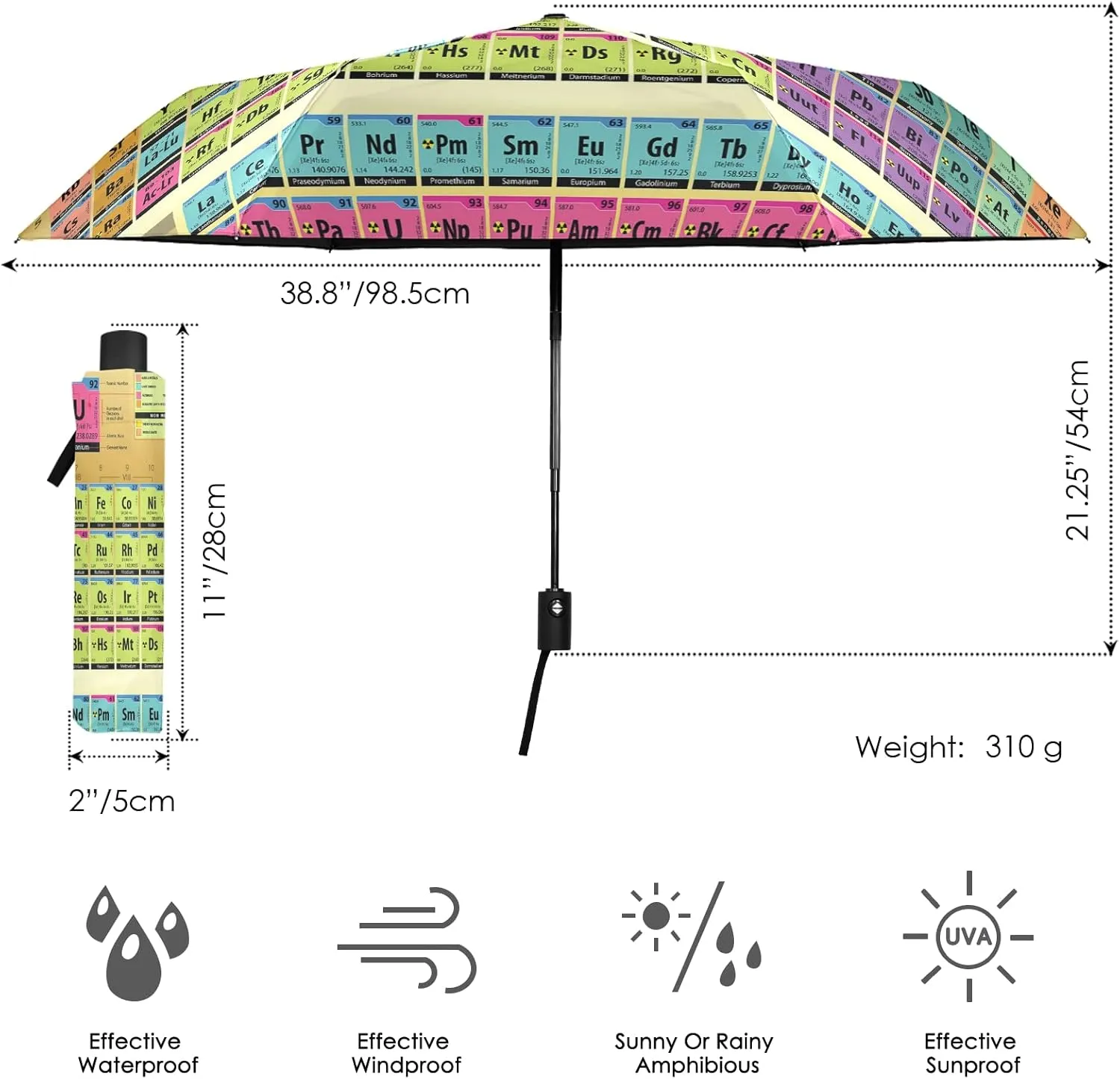 Oyihfvs Automatic Windproof Waterproof Umbrella, Folding Umbrella Reinforced Portable Compact UV Protection Sun rain Auto Open/Close