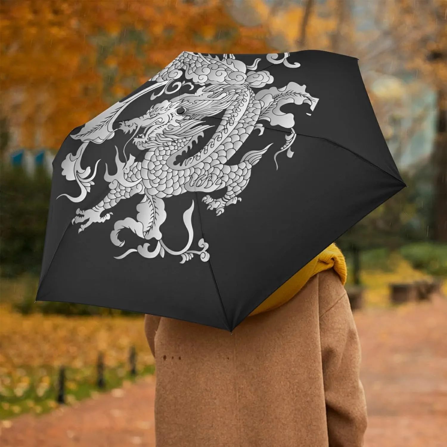 Oyihfvs Automatic Windproof Waterproof Umbrella, Folding Umbrella Reinforced Portable Compact UV Protection Sun rain Auto Open/Close