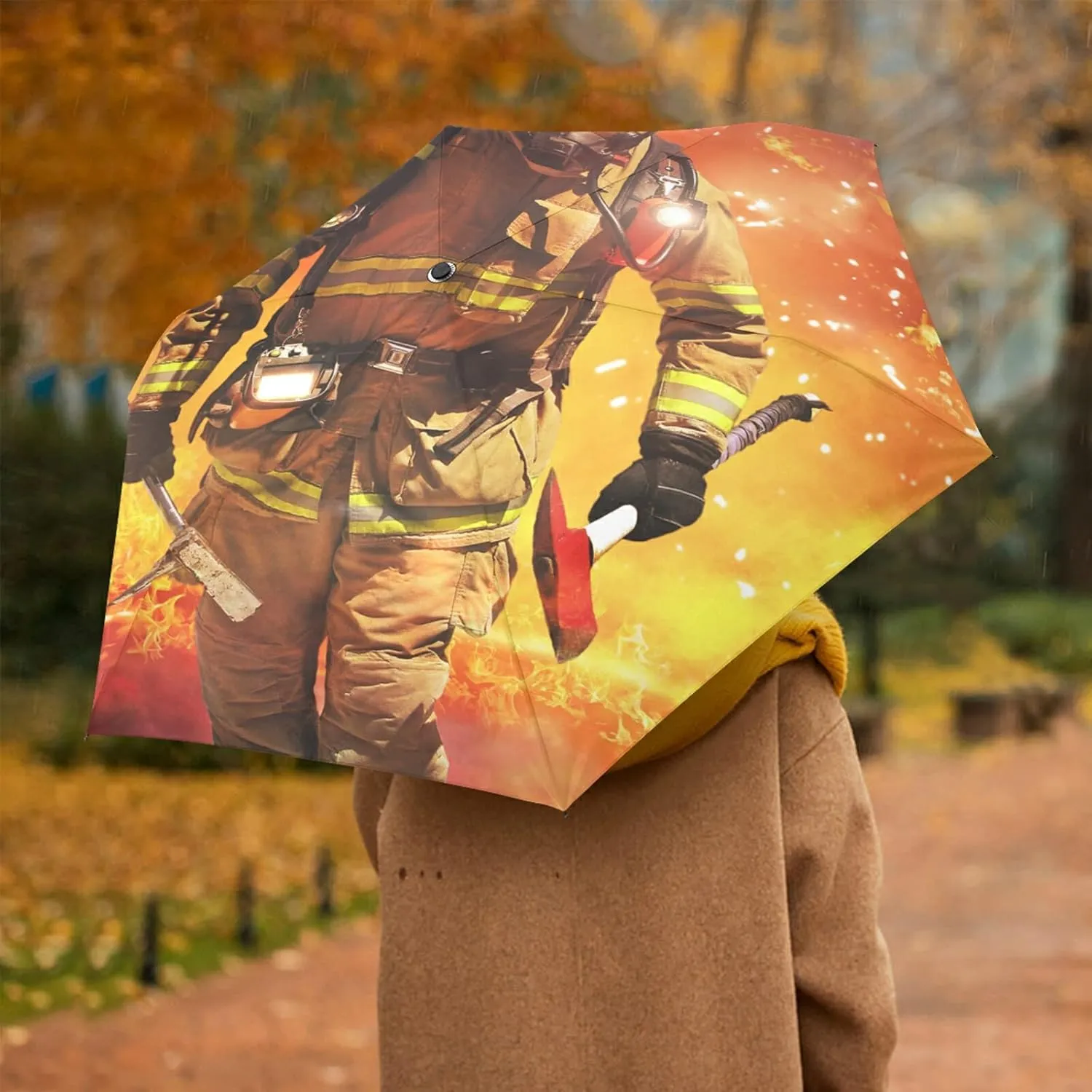 Oyihfvs Automatic Windproof Waterproof Umbrella, Folding Umbrella Reinforced Portable Compact UV Protection Sun rain Auto Open/Close