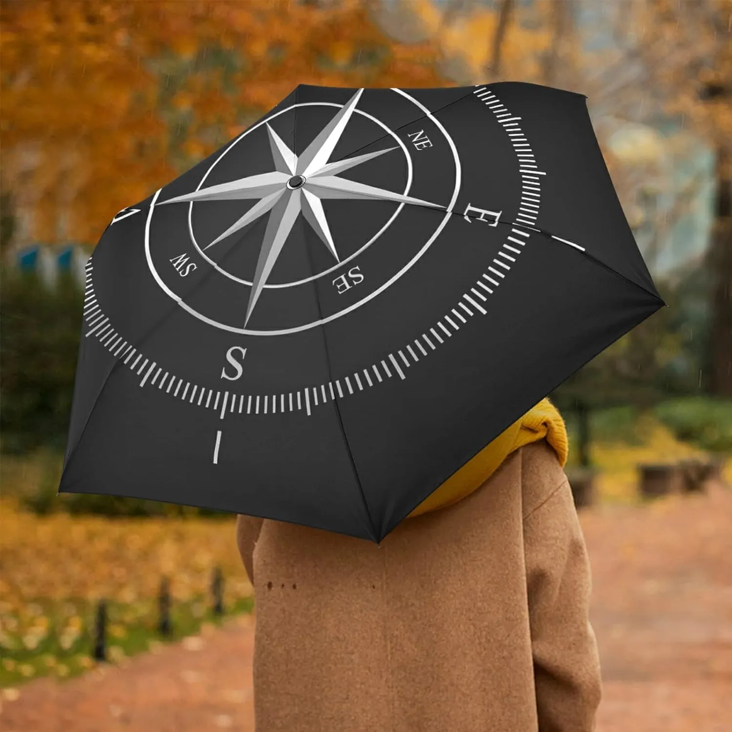 Oyihfvs Automatic Windproof Waterproof Umbrella, Folding Umbrella Reinforced Portable Compact UV Protection Sun rain Auto Open/Close