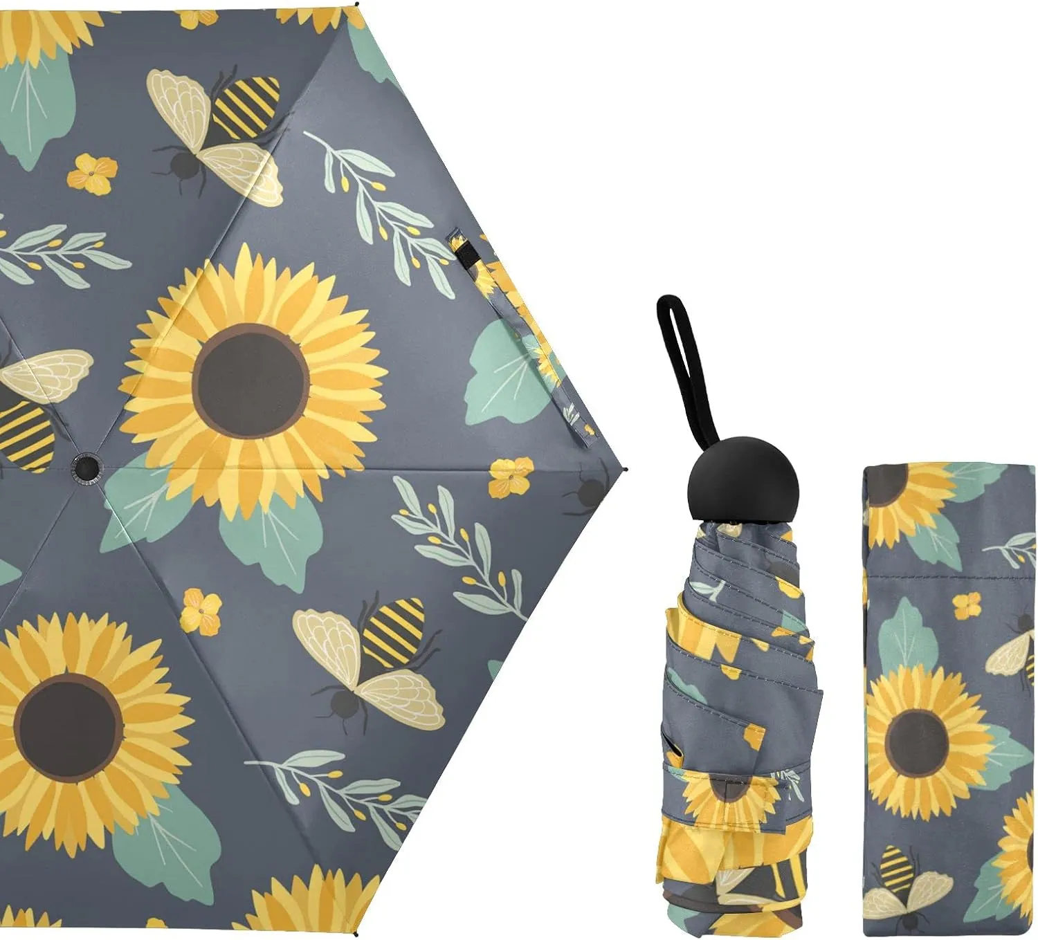Oyihfvs Parasol Folding Umbrella, Reinforced Windproof Waterproof, Portable Compact Anti-UV Sun Rain Protection for Travel Outdoor