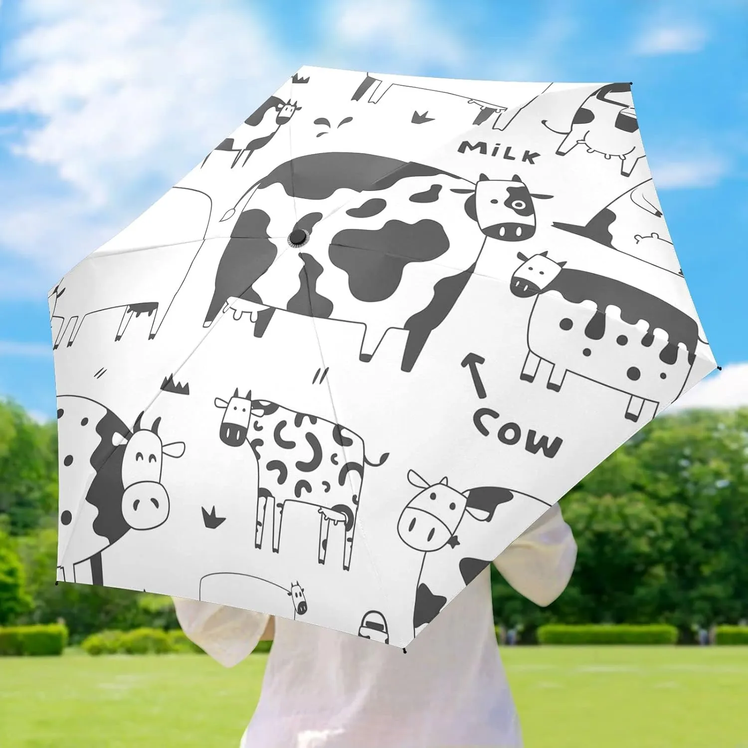 Oyihfvs Parasol Folding Umbrella, Reinforced Windproof Waterproof, Portable Compact Anti-UV Sun Rain Protection for Travel Outdoor