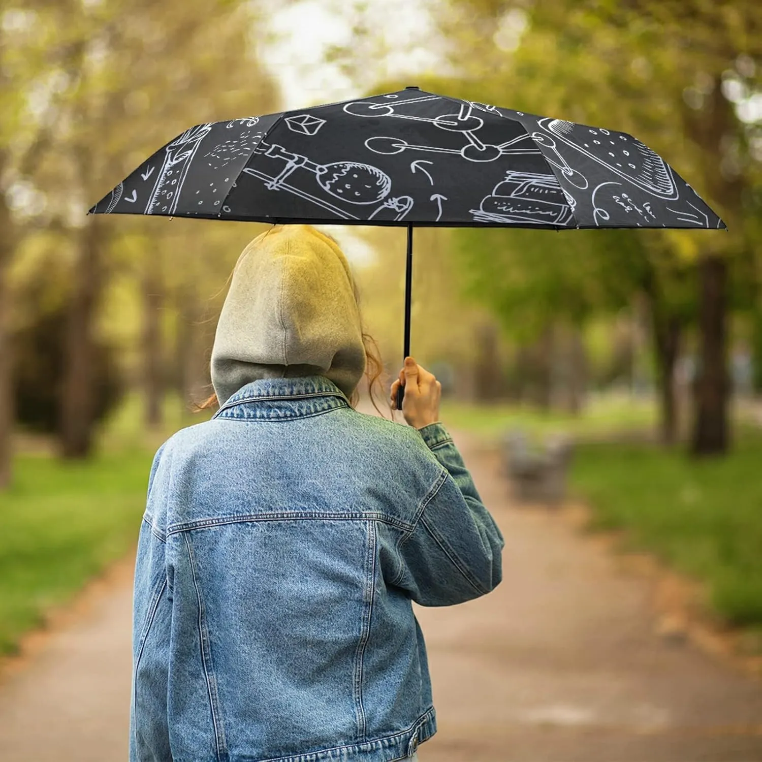 Oyihfvs Parasol Folding Umbrella, Reinforced Windproof Waterproof, Portable Compact Anti-UV Sun Rain Protection for Travel Outdoor