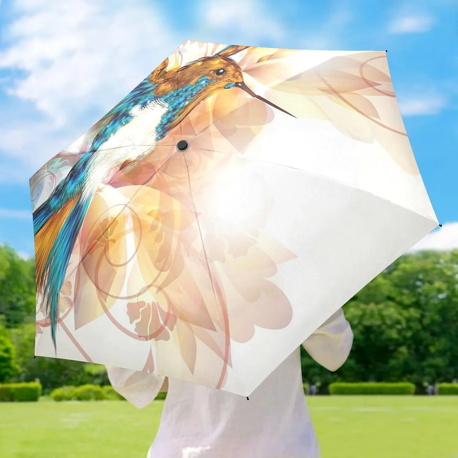 Oyihfvs Parasol Folding Umbrella, Reinforced Windproof Waterproof, Portable Compact Anti-UV Sun Rain Protection for Travel Outdoor