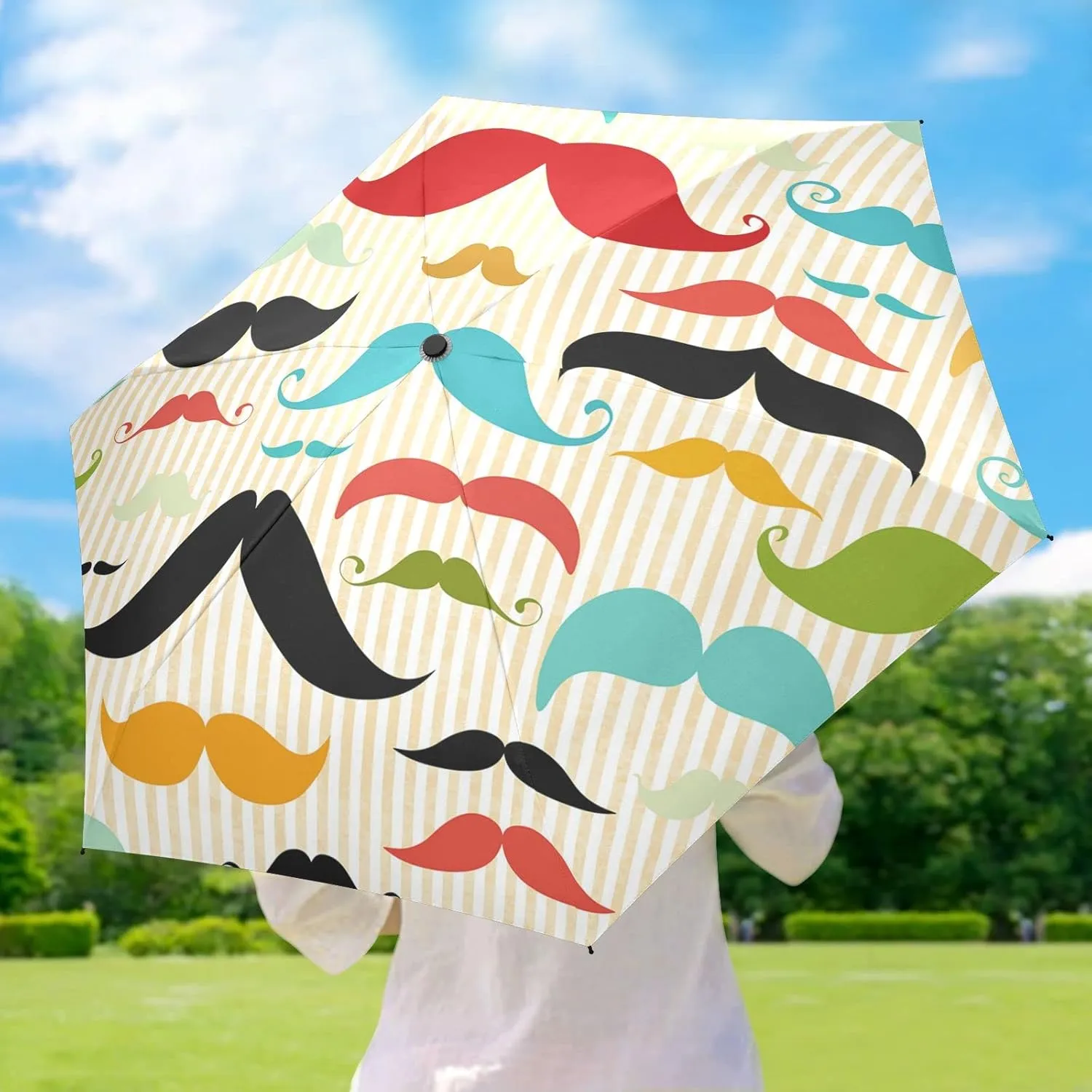 Oyihfvs Parasol Folding Umbrella, Reinforced Windproof Waterproof, Portable Compact Anti-UV Sun Rain Protection for Travel Outdoor