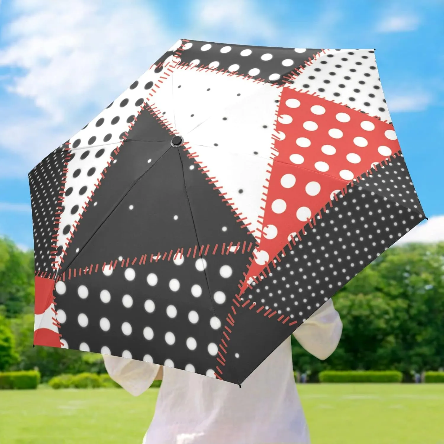 Oyihfvs Parasol Folding Umbrella, Reinforced Windproof Waterproof, Portable Compact Anti-UV Sun Rain Protection for Travel Outdoor
