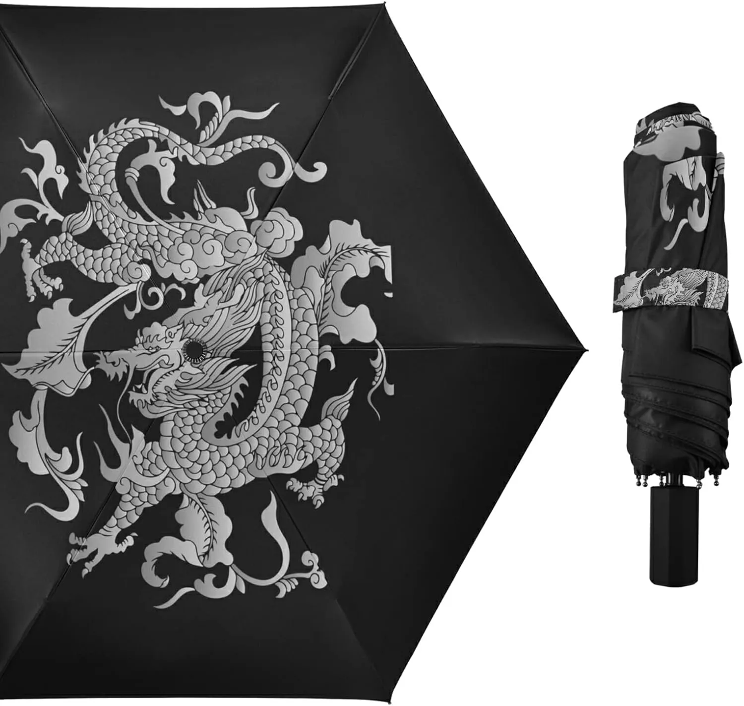 Oyihfvs Parasol Folding Umbrella, Reinforced Windproof Waterproof, Portable Compact Anti-UV Sun Rain Protection for Travel Outdoor