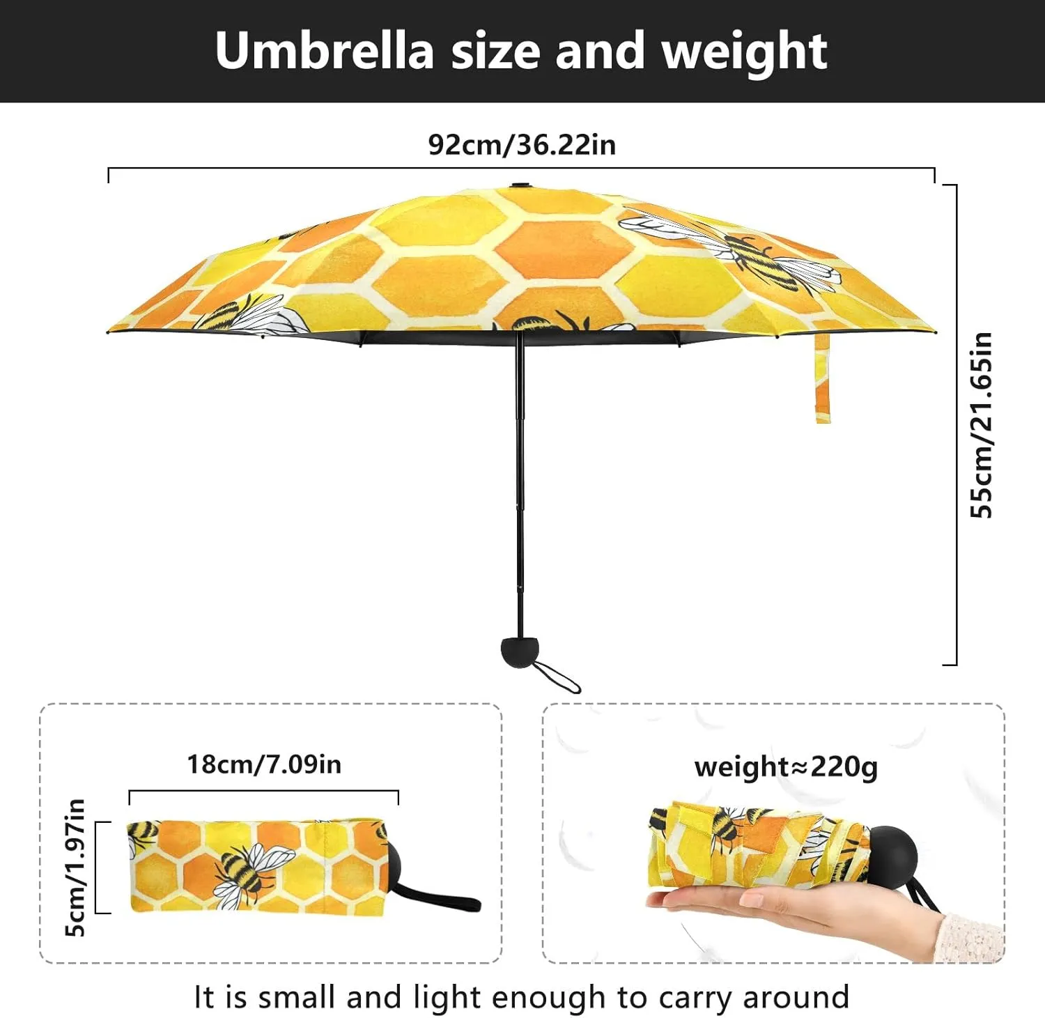 Oyihfvs Parasol Folding Umbrella, Reinforced Windproof Waterproof, Portable Compact Anti-UV Sun Rain Protection for Travel Outdoor