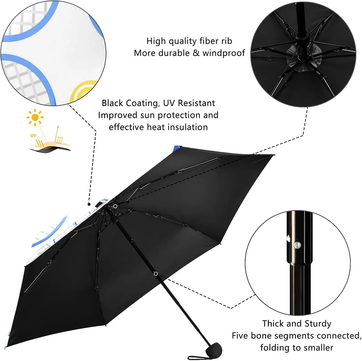 Oyihfvs Parasol Folding Umbrella, Reinforced Windproof Waterproof, Portable Compact Anti-UV Sun Rain Protection for Travel Outdoor