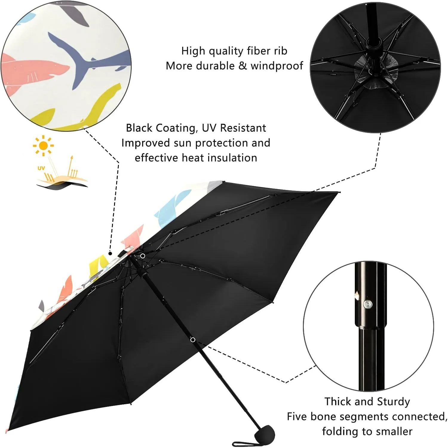 Oyihfvs Parasol Folding Umbrella, Reinforced Windproof Waterproof, Portable Compact Anti-UV Sun Rain Protection for Travel Outdoor