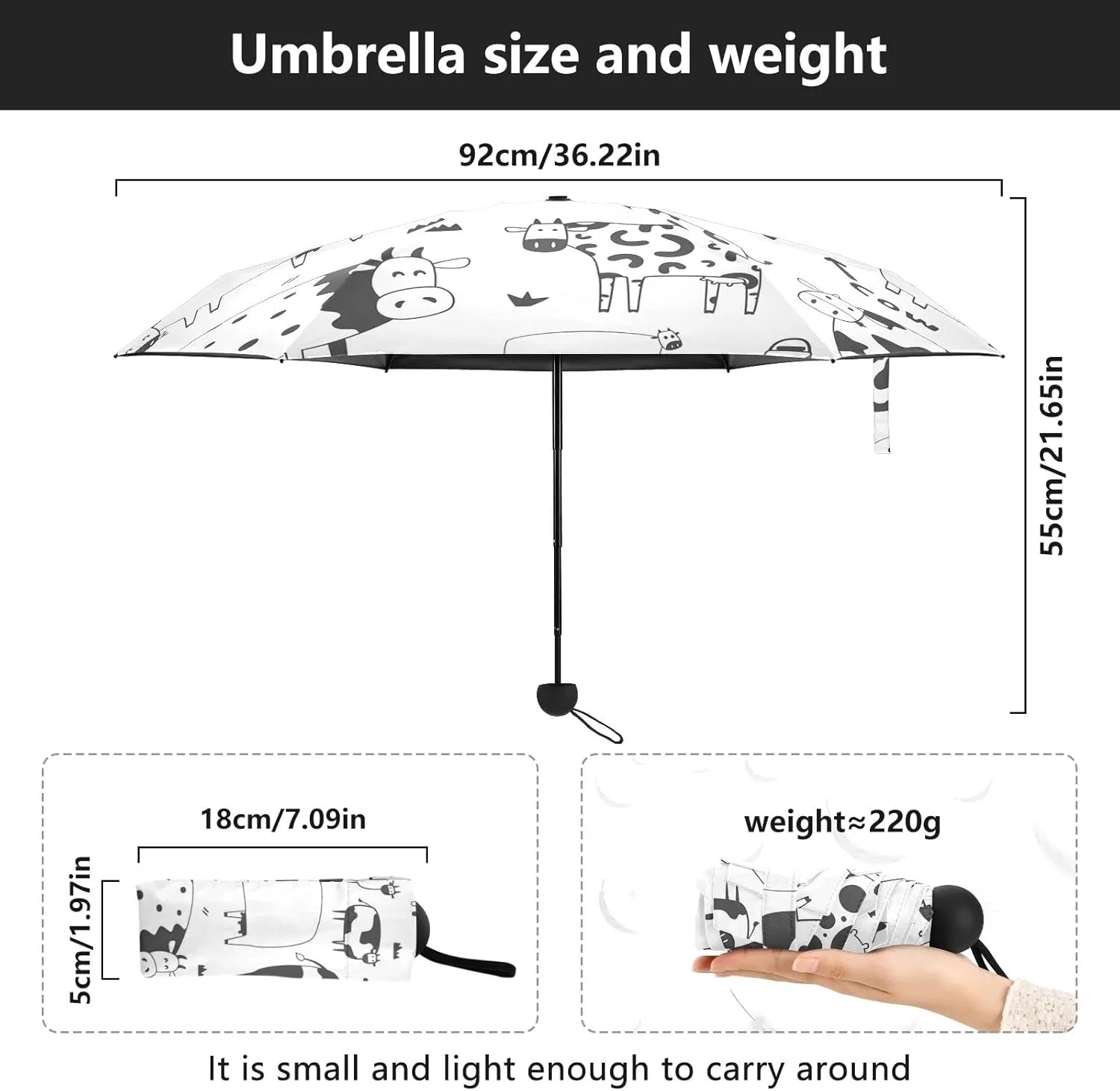 Oyihfvs Parasol Folding Umbrella, Reinforced Windproof Waterproof, Portable Compact Anti-UV Sun Rain Protection for Travel Outdoor