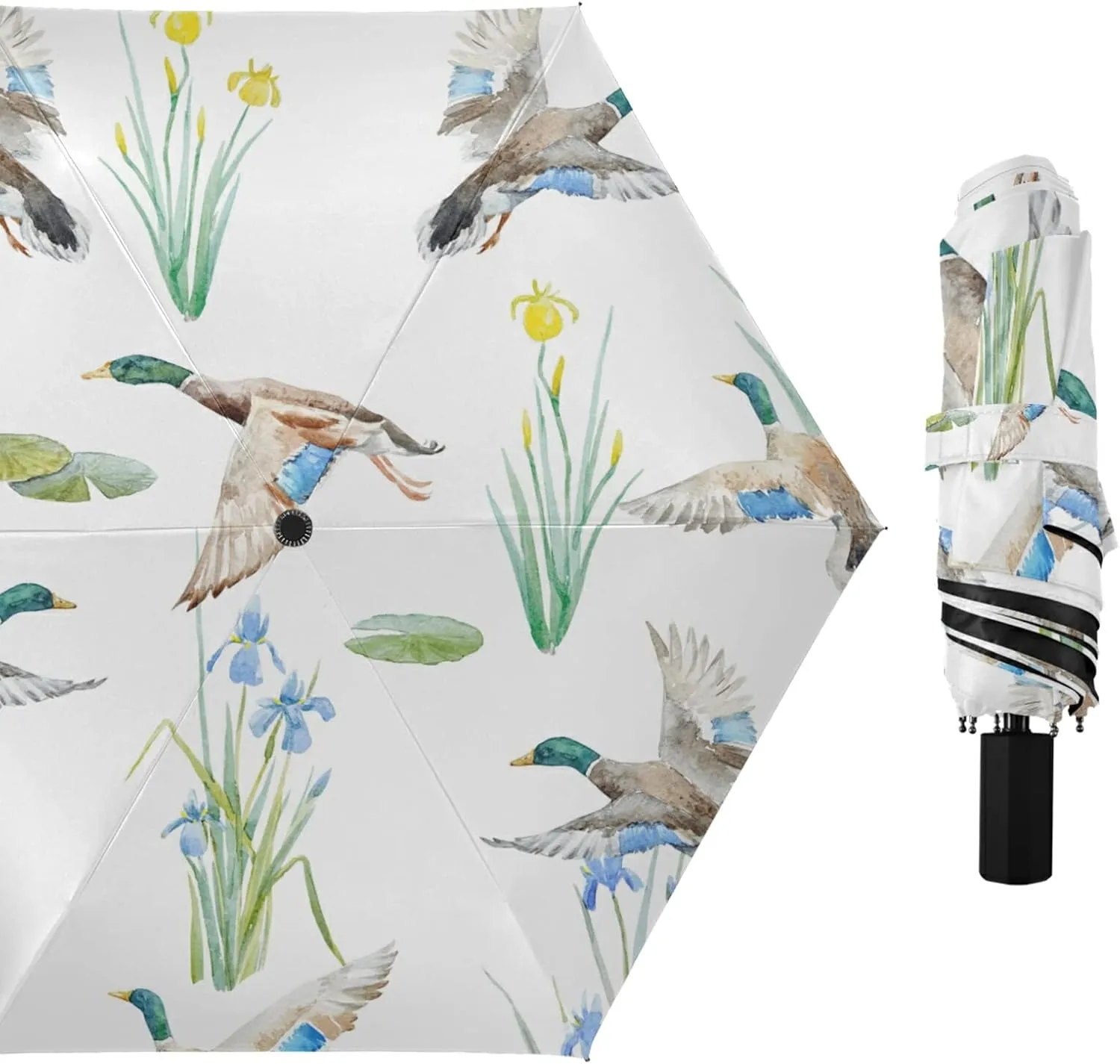Oyihfvs Parasol Folding Umbrella, Reinforced Windproof Waterproof, Portable Compact Anti-UV Sun Rain Protection for Travel Outdoor