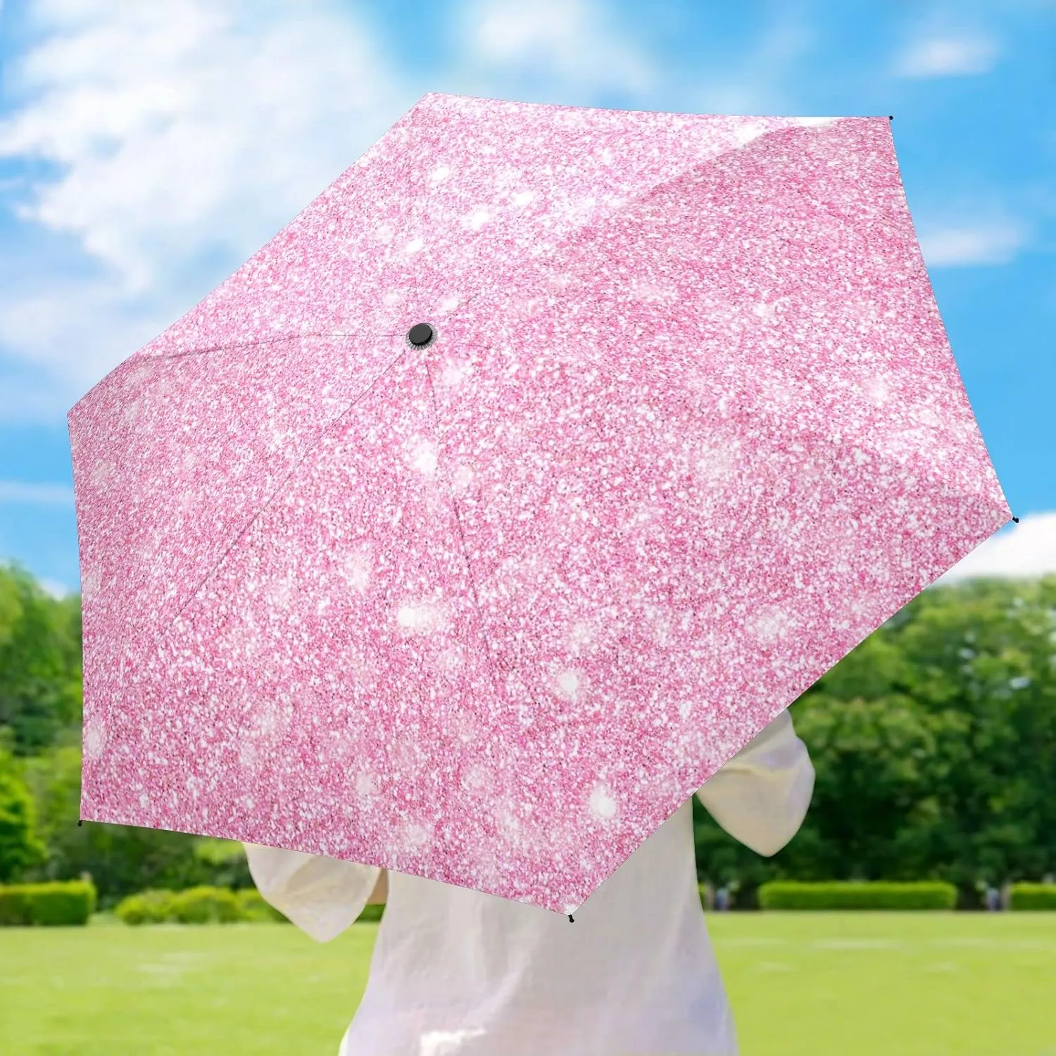 Oyihfvs Parasol Folding Umbrella, Reinforced Windproof Waterproof, Portable Compact Anti-UV Sun Rain Protection for Travel Outdoor