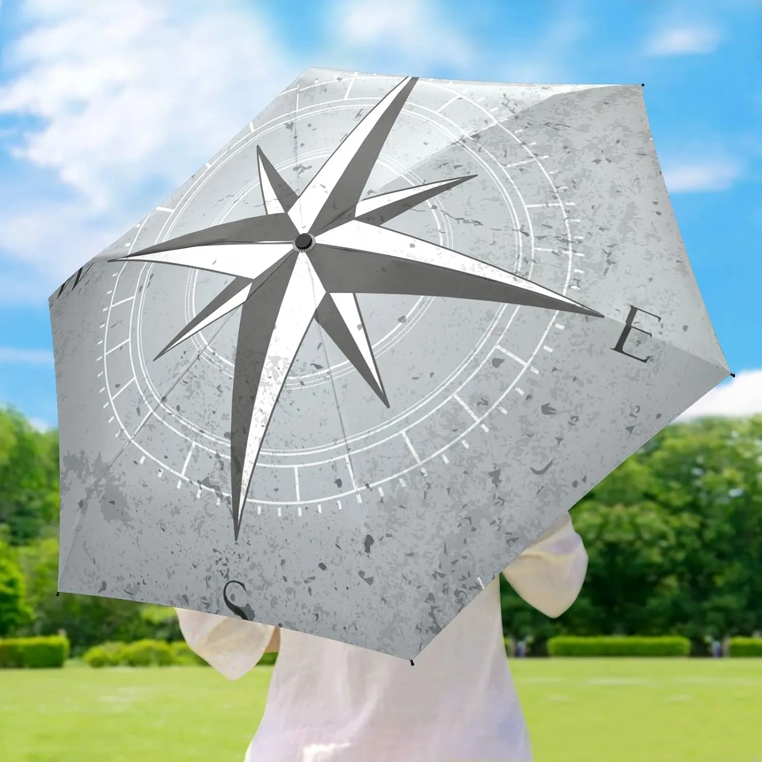 Oyihfvs Parasol Folding Umbrella, Reinforced Windproof Waterproof, Portable Compact Anti-UV Sun Rain Protection for Travel Outdoor