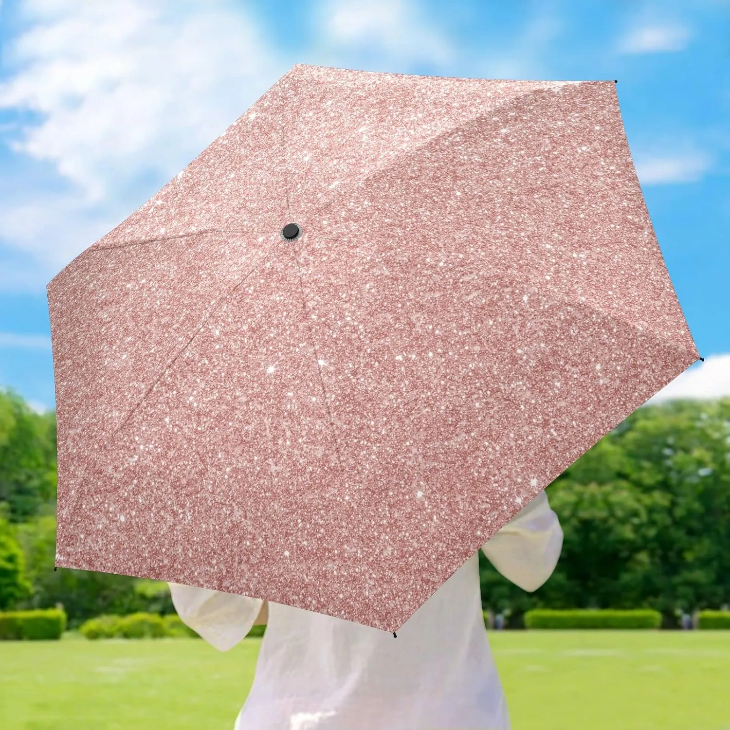 Oyihfvs Parasol Folding Umbrella, Reinforced Windproof Waterproof, Portable Compact Anti-UV Sun Rain Protection for Travel Outdoor