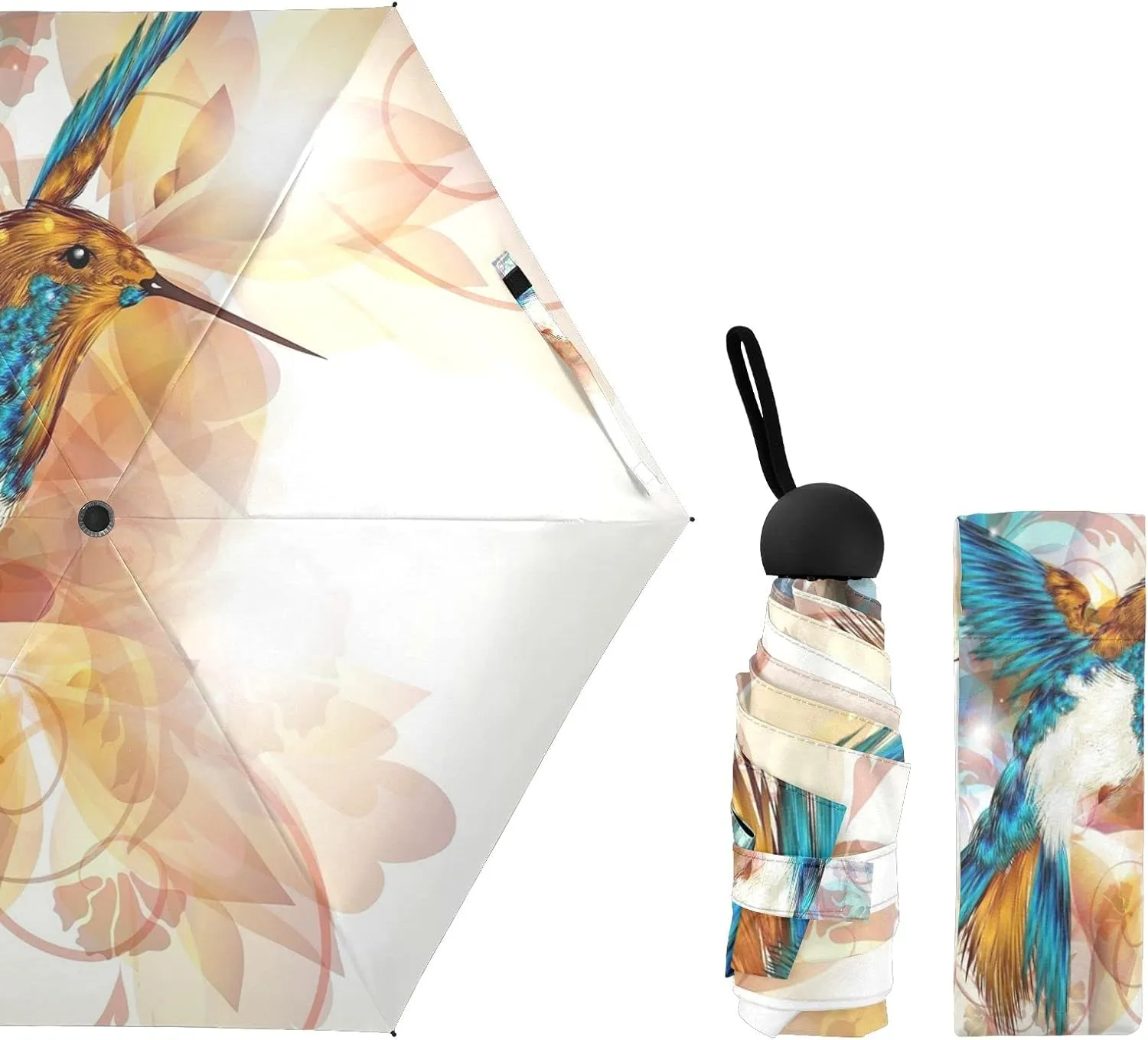 Oyihfvs Parasol Folding Umbrella, Reinforced Windproof Waterproof, Portable Compact Anti-UV Sun Rain Protection for Travel Outdoor