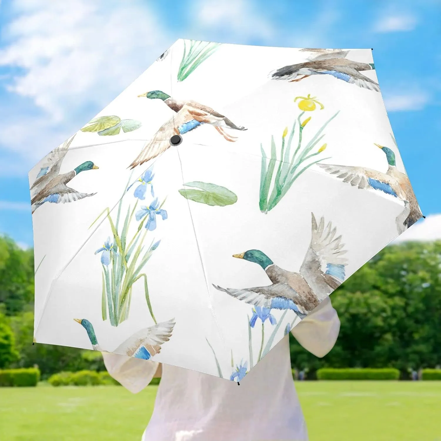 Oyihfvs Parasol Folding Umbrella, Reinforced Windproof Waterproof, Portable Compact Anti-UV Sun Rain Protection for Travel Outdoor