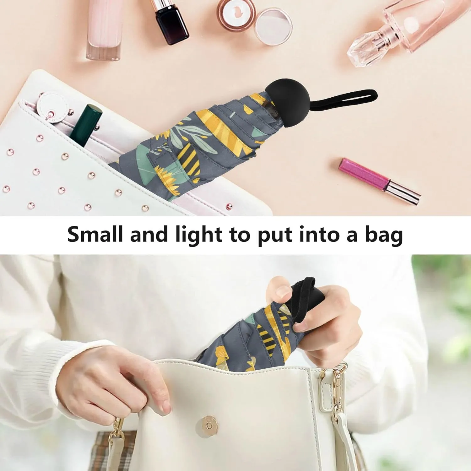 Oyihfvs Parasol Folding Umbrella, Reinforced Windproof Waterproof, Portable Compact Anti-UV Sun Rain Protection for Travel Outdoor
