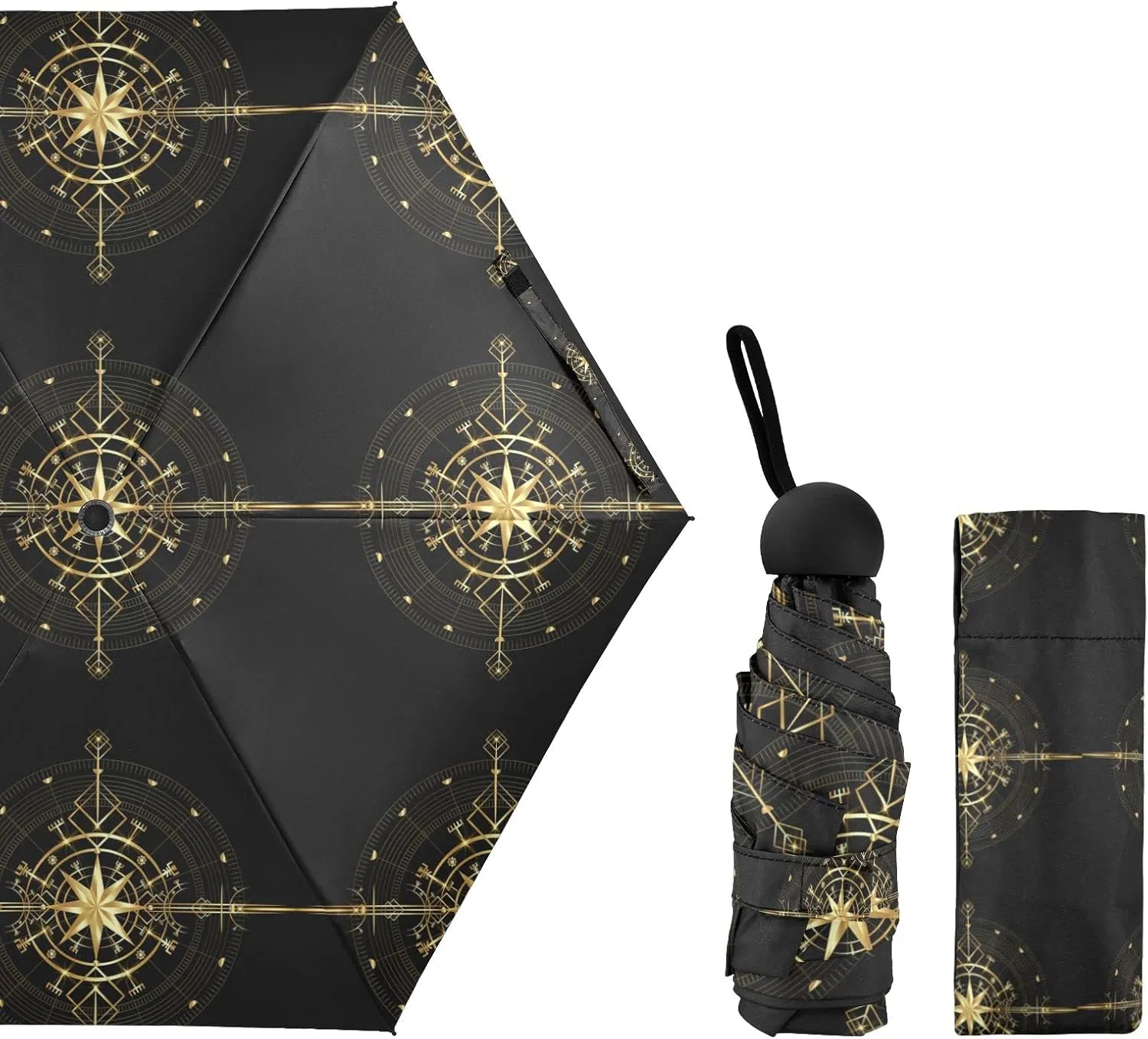 Oyihfvs Parasol Folding Umbrella, Reinforced Windproof Waterproof, Portable Compact Anti-UV Sun Rain Protection for Travel Outdoor
