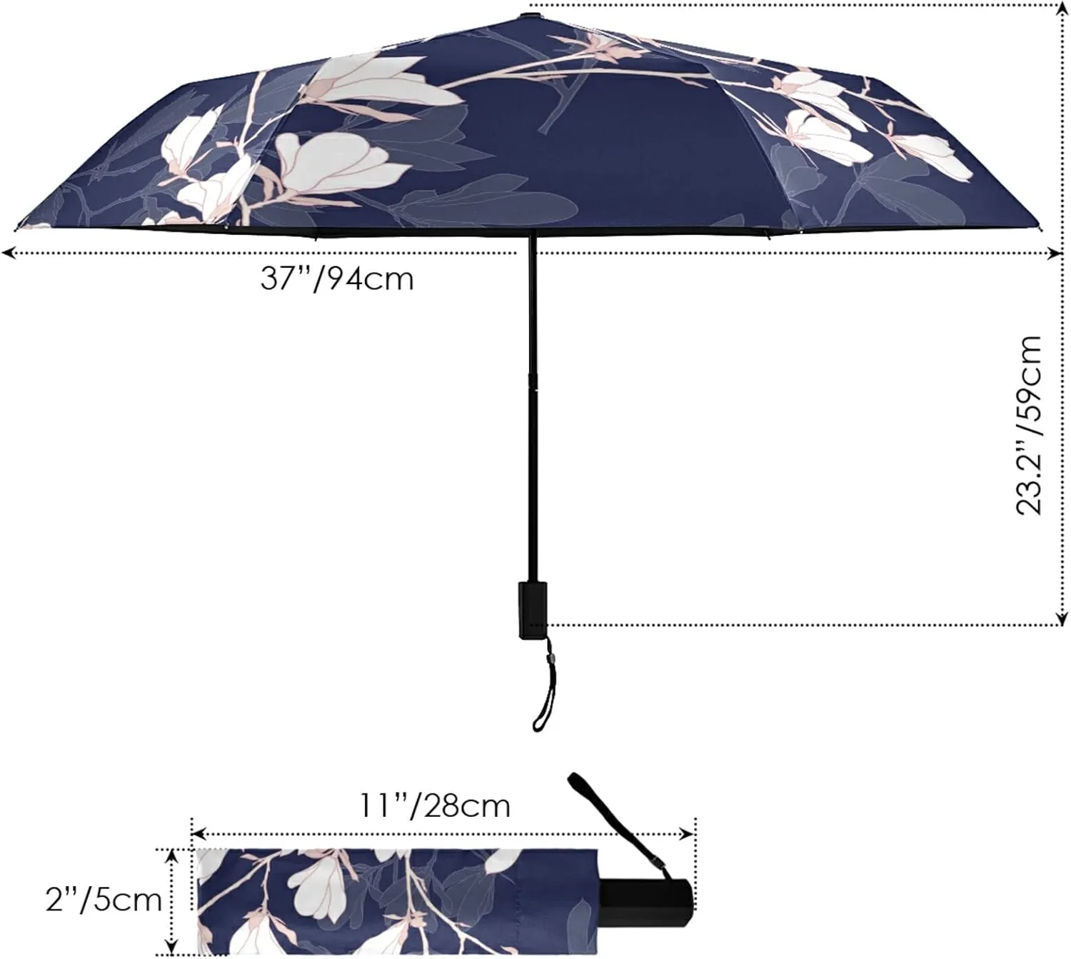 Oyihfvs Parasol Folding Umbrella, Reinforced Windproof Waterproof, Portable Compact Anti-UV Sun Rain Protection for Travel Outdoor