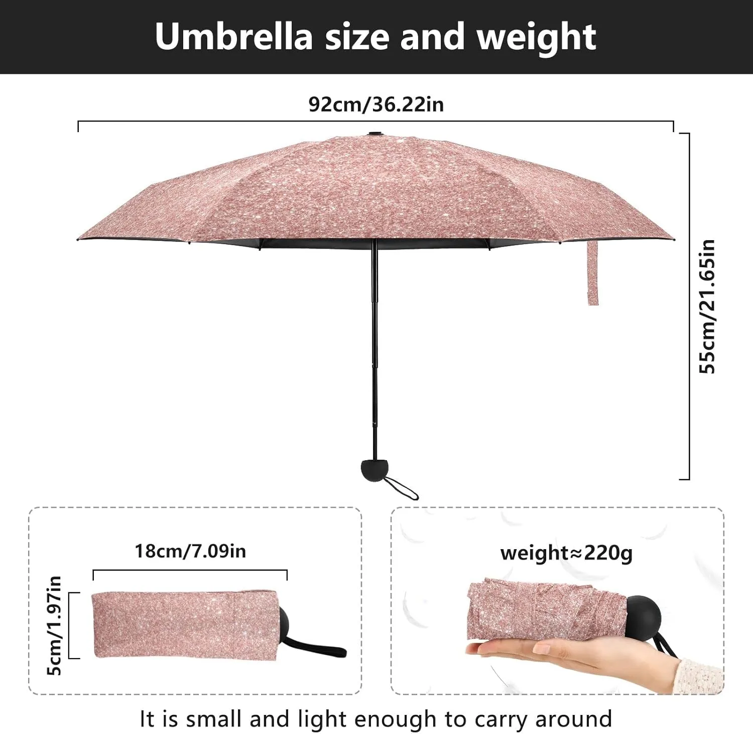 Oyihfvs Parasol Folding Umbrella, Reinforced Windproof Waterproof, Portable Compact Anti-UV Sun Rain Protection for Travel Outdoor