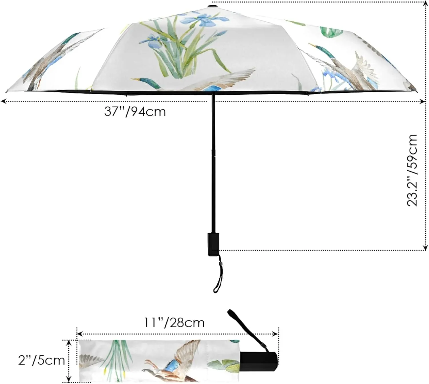 Oyihfvs Parasol Folding Umbrella, Reinforced Windproof Waterproof, Portable Compact Anti-UV Sun Rain Protection for Travel Outdoor