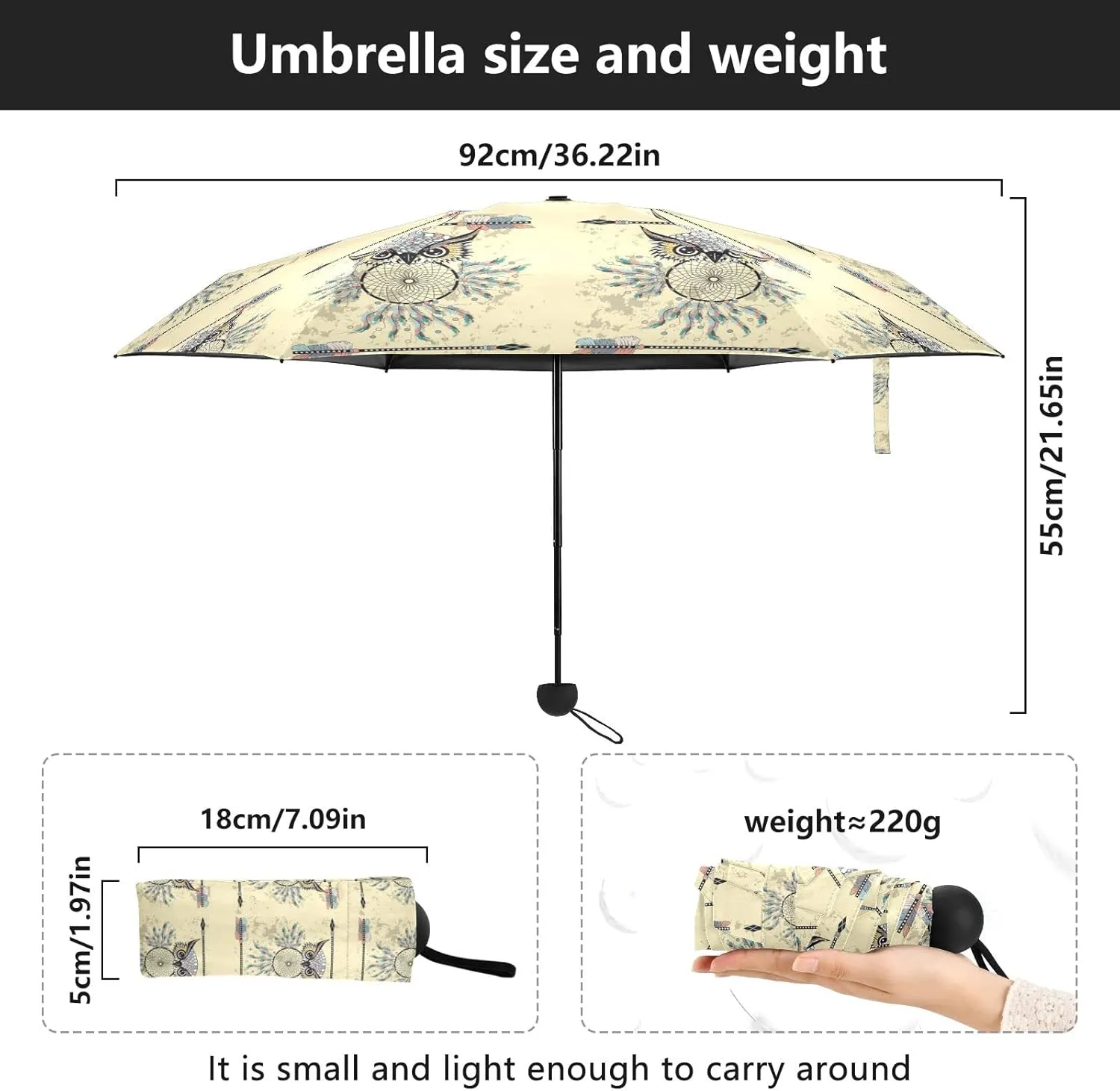 Oyihfvs Parasol Folding Umbrella, Reinforced Windproof Waterproof, Portable Compact Anti-UV Sun Rain Protection for Travel Outdoor