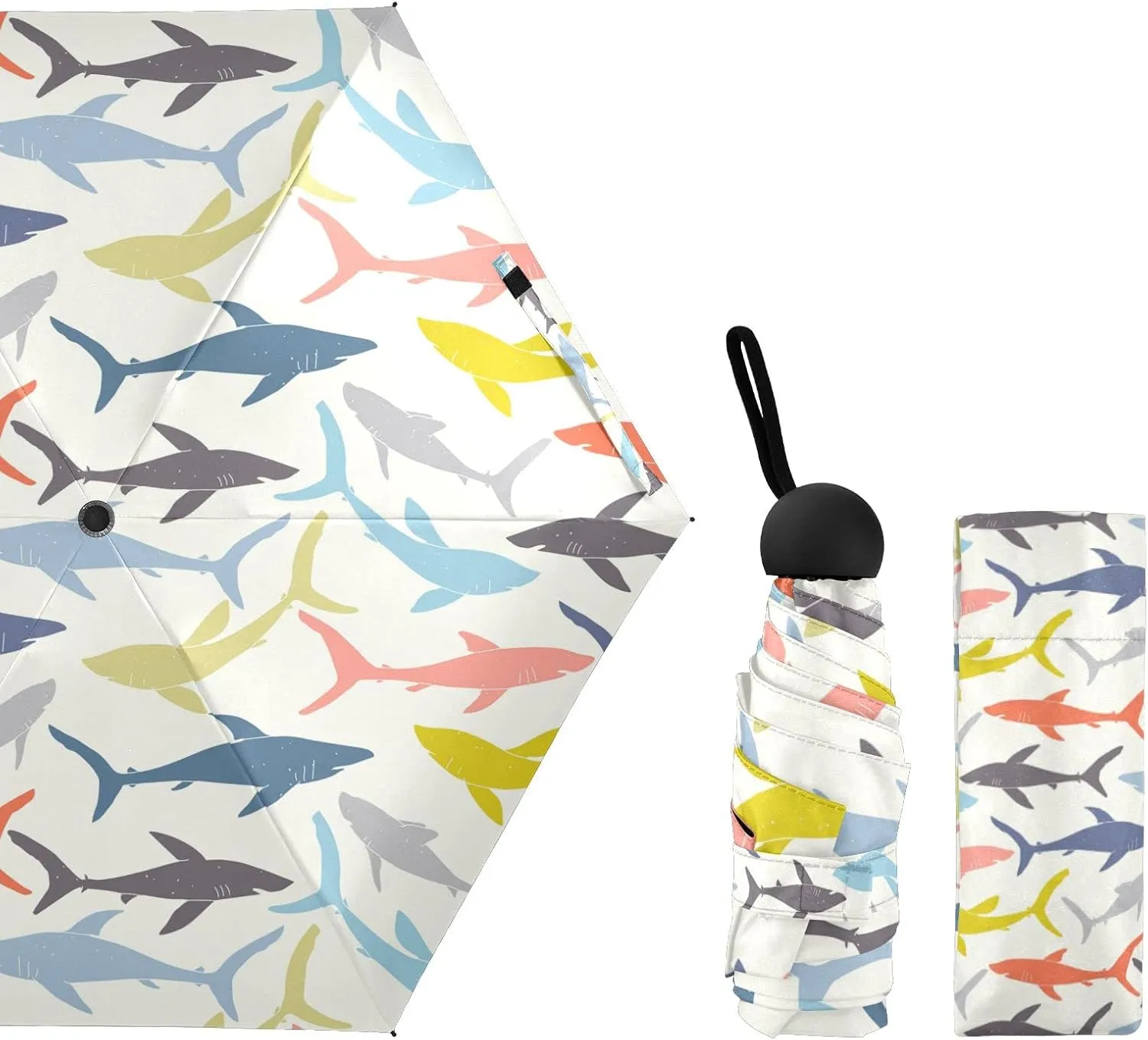 Oyihfvs Parasol Folding Umbrella, Reinforced Windproof Waterproof, Portable Compact Anti-UV Sun Rain Protection for Travel Outdoor
