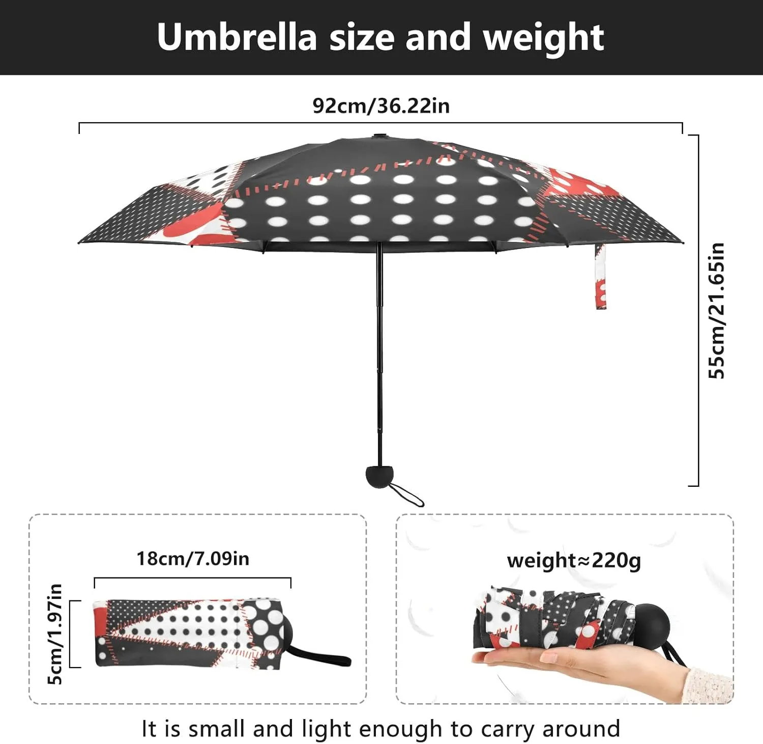Oyihfvs Parasol Folding Umbrella, Reinforced Windproof Waterproof, Portable Compact Anti-UV Sun Rain Protection for Travel Outdoor