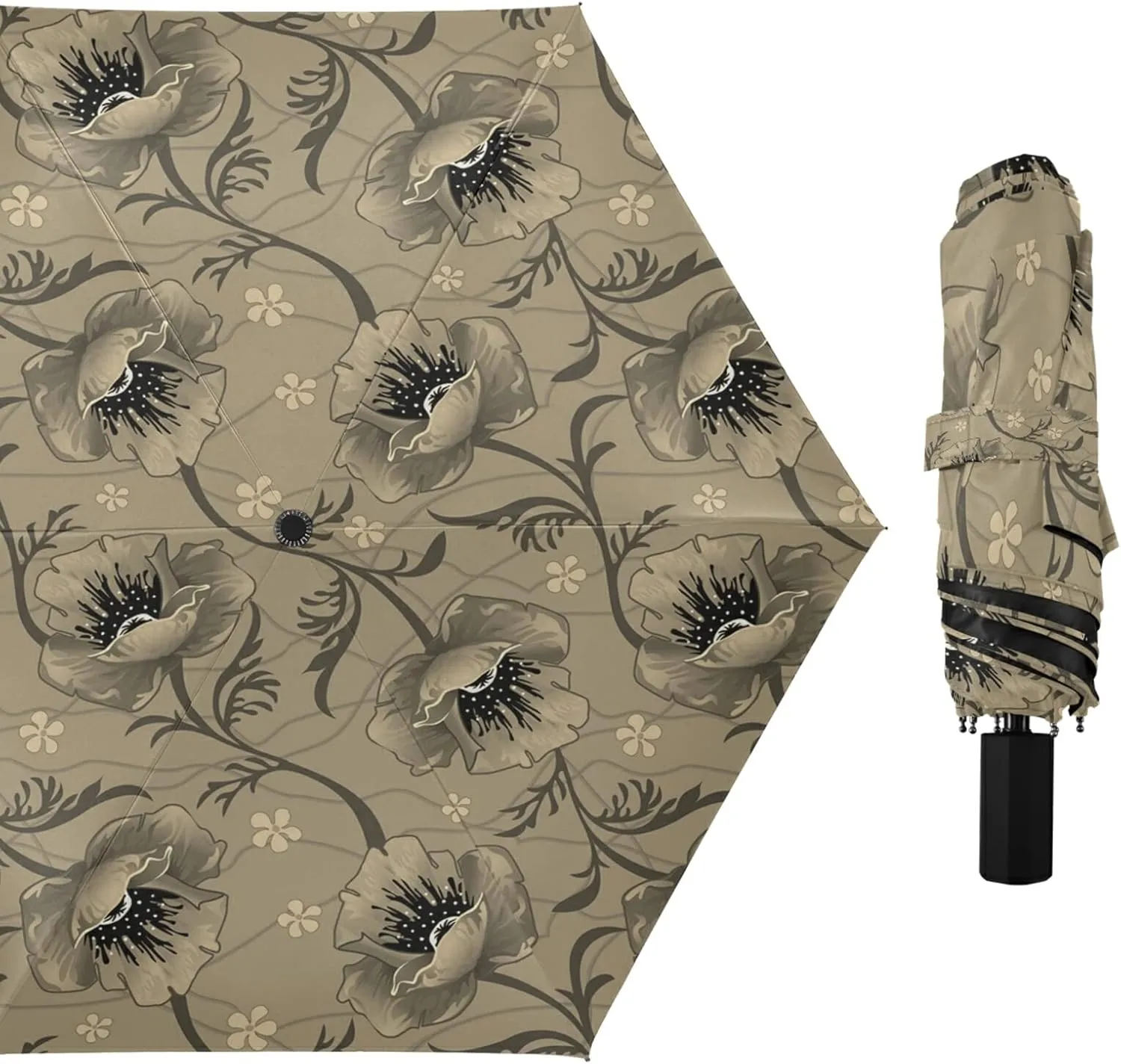 Oyihfvs Parasol Folding Umbrella, Reinforced Windproof Waterproof, Portable Compact Anti-UV Sun Rain Protection for Travel Outdoor