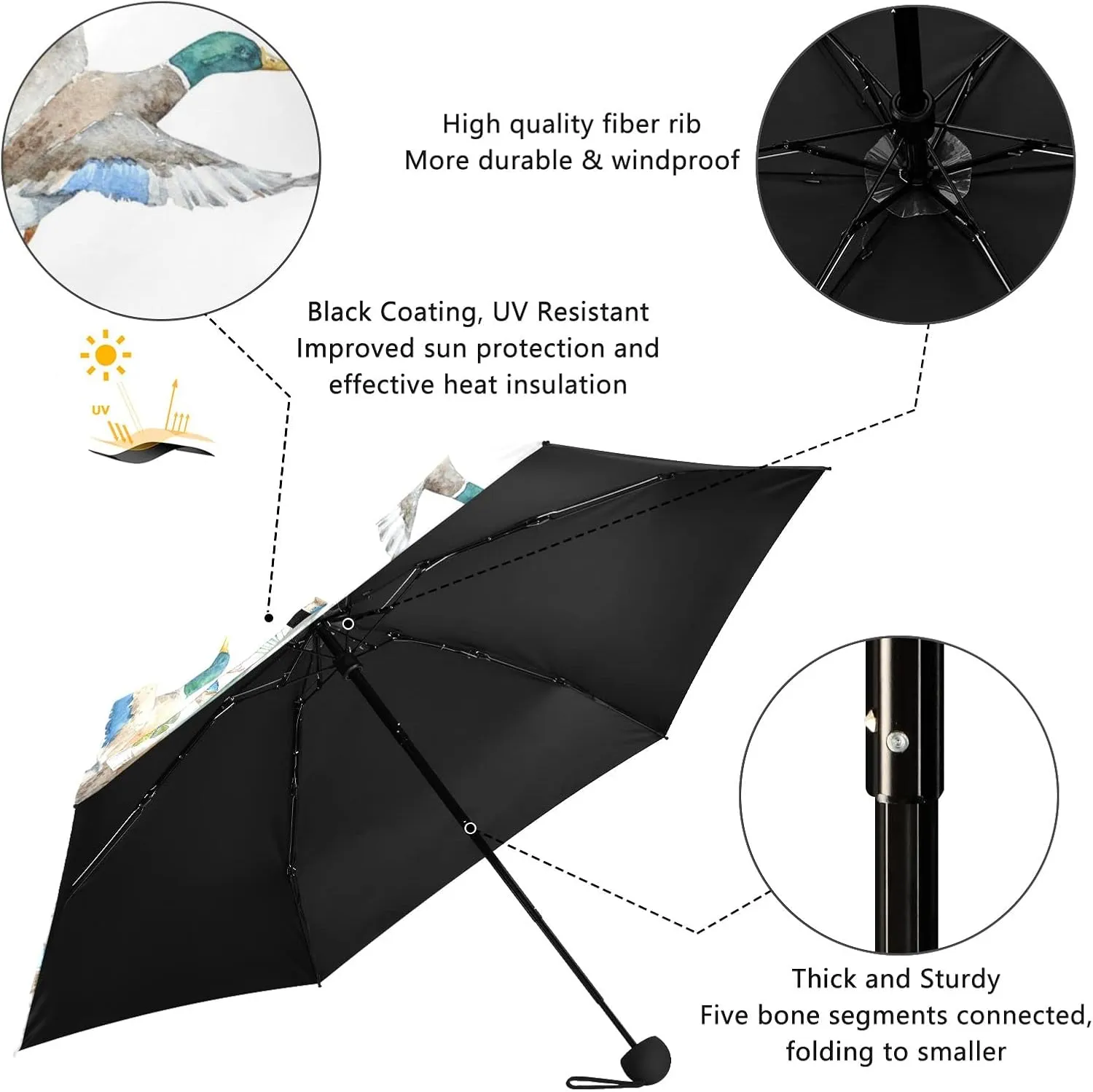 Oyihfvs Parasol Folding Umbrella, Reinforced Windproof Waterproof, Portable Compact Anti-UV Sun Rain Protection for Travel Outdoor