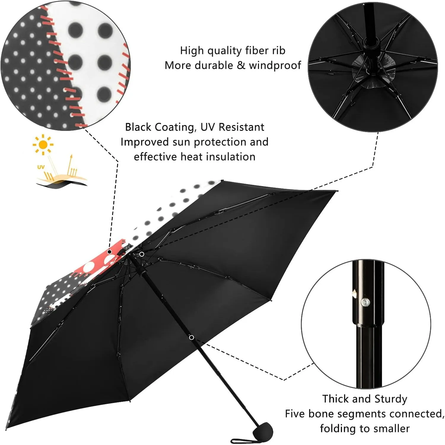 Oyihfvs Parasol Folding Umbrella, Reinforced Windproof Waterproof, Portable Compact Anti-UV Sun Rain Protection for Travel Outdoor