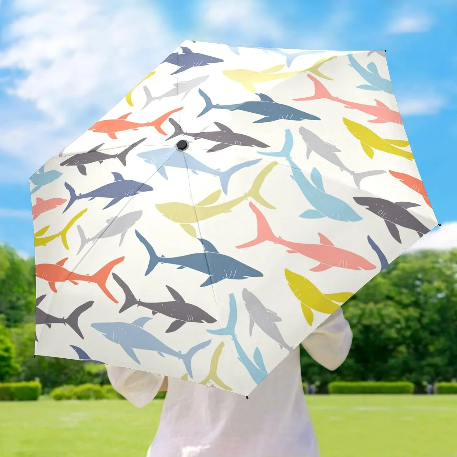 Oyihfvs Parasol Folding Umbrella, Reinforced Windproof Waterproof, Portable Compact Anti-UV Sun Rain Protection for Travel Outdoor