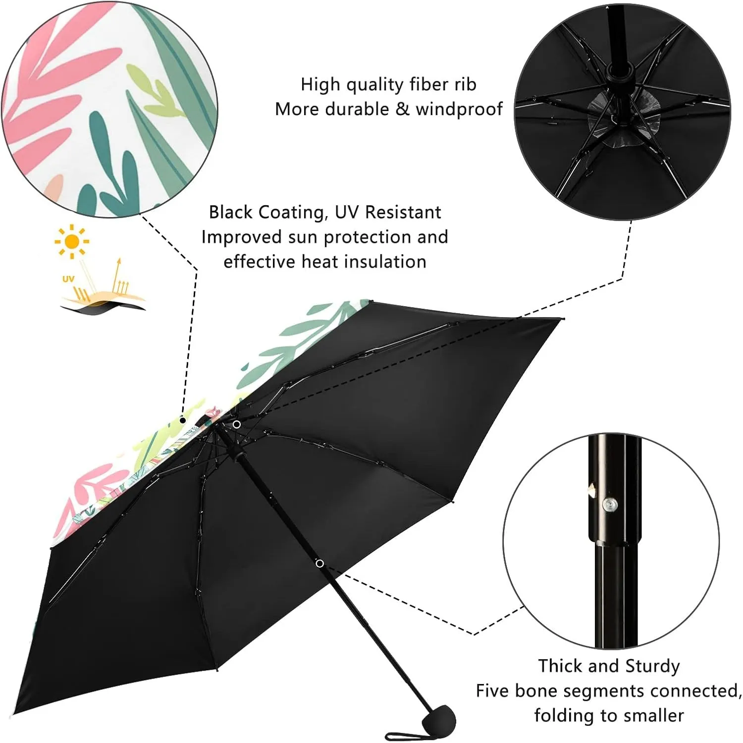 Oyihfvs Parasol Folding Umbrella, Reinforced Windproof Waterproof, Portable Compact Anti-UV Sun Rain Protection for Travel Outdoor