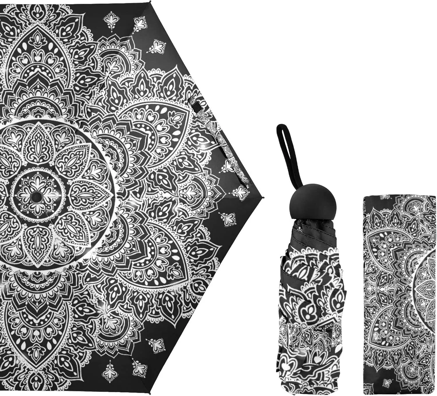 Oyihfvs Parasol Folding Umbrella, Reinforced Windproof Waterproof, Portable Compact Anti-UV Sun Rain Protection for Travel Outdoor