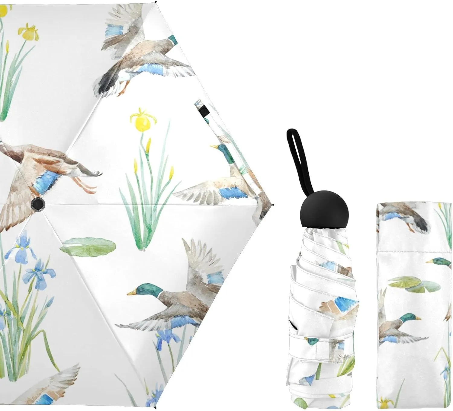 Oyihfvs Parasol Folding Umbrella, Reinforced Windproof Waterproof, Portable Compact Anti-UV Sun Rain Protection for Travel Outdoor