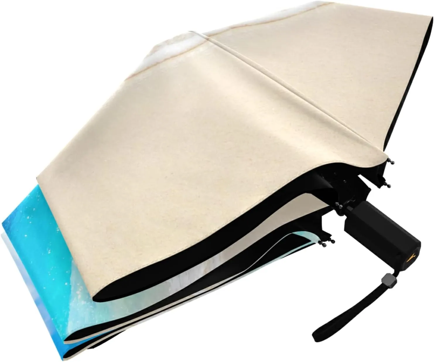 Oyihfvs Parasol Folding Umbrella, Reinforced Windproof Waterproof, Portable Compact Anti-UV Sun Rain Protection for Travel Outdoor