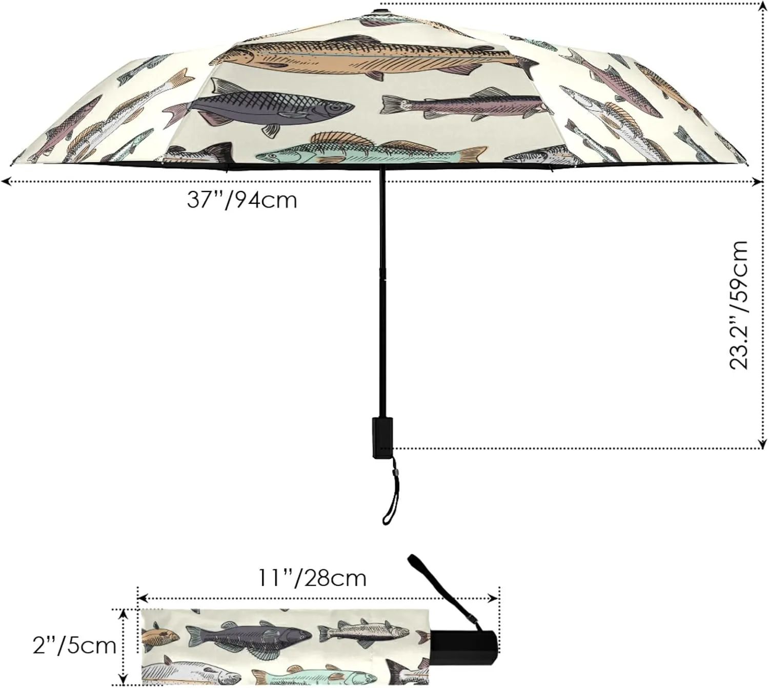Oyihfvs Parasol Folding Umbrella, Reinforced Windproof Waterproof, Portable Compact Anti-UV Sun Rain Protection for Travel Outdoor